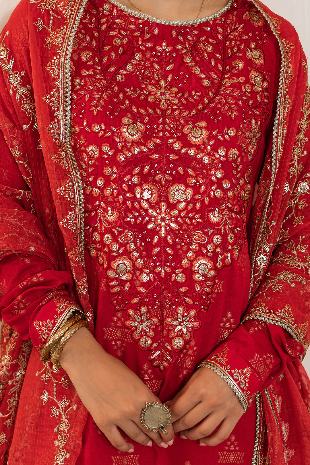 Embroidered Shirt Shalwar Dupatta - 0325 - Image 4