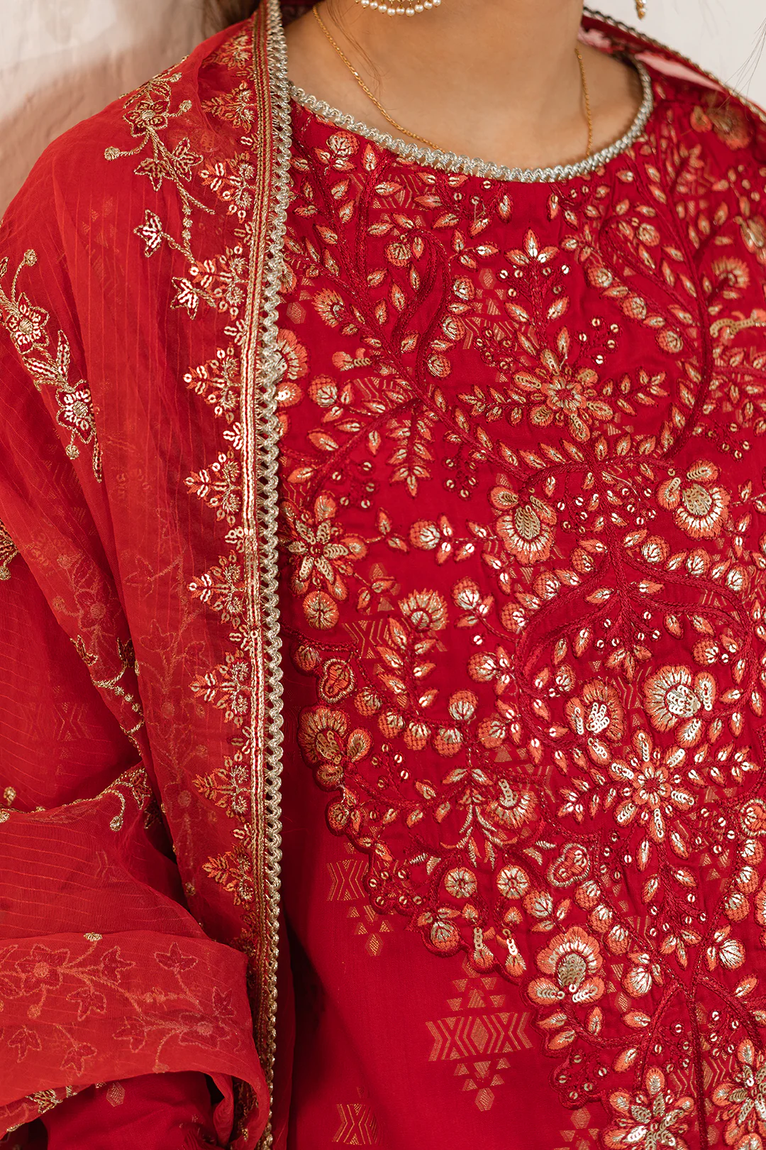 Embroidered Shirt Shalwar Dupatta - 0325 - Image 5
