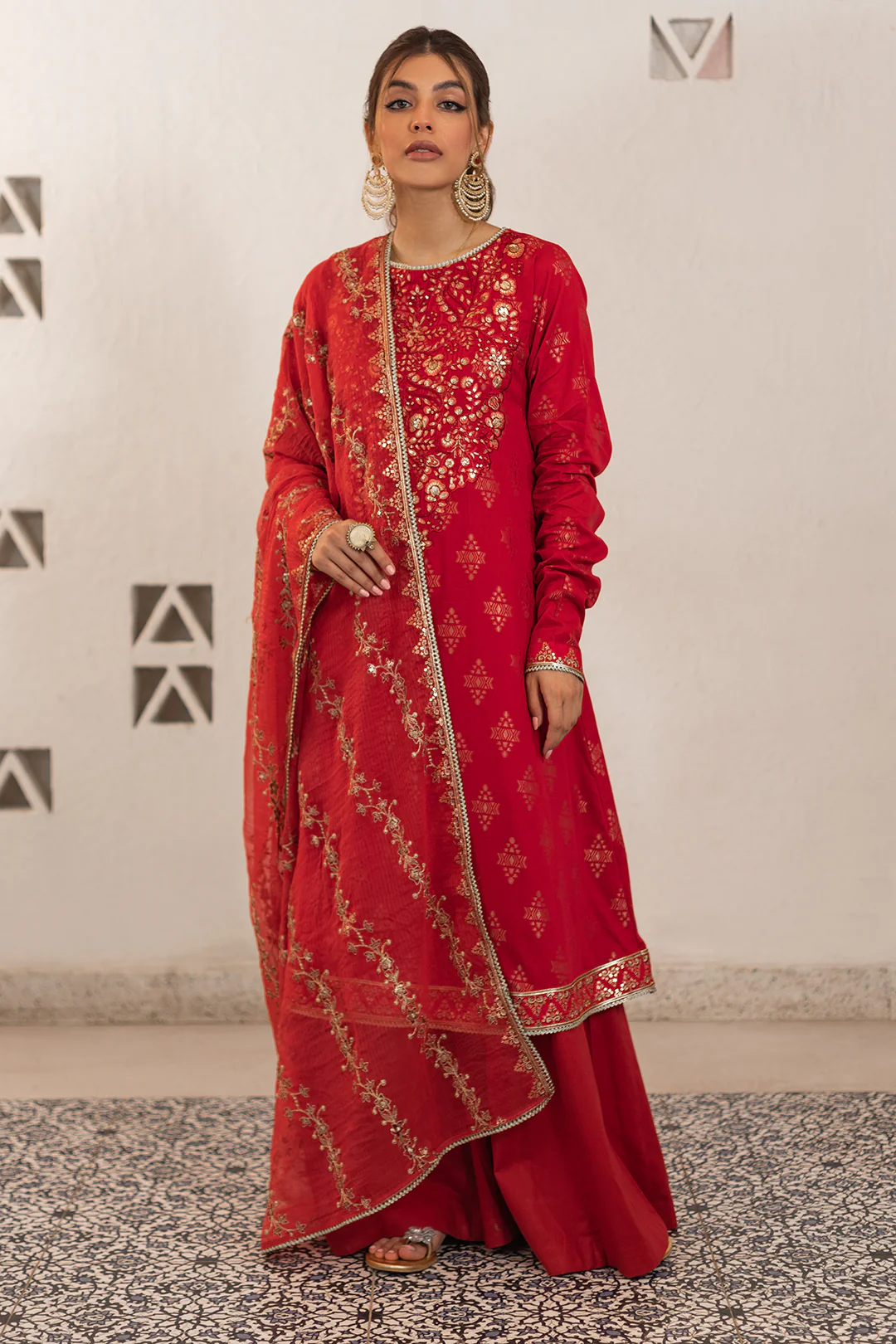 Embroidered Shirt Shalwar Dupatta - 0325 - Image 7