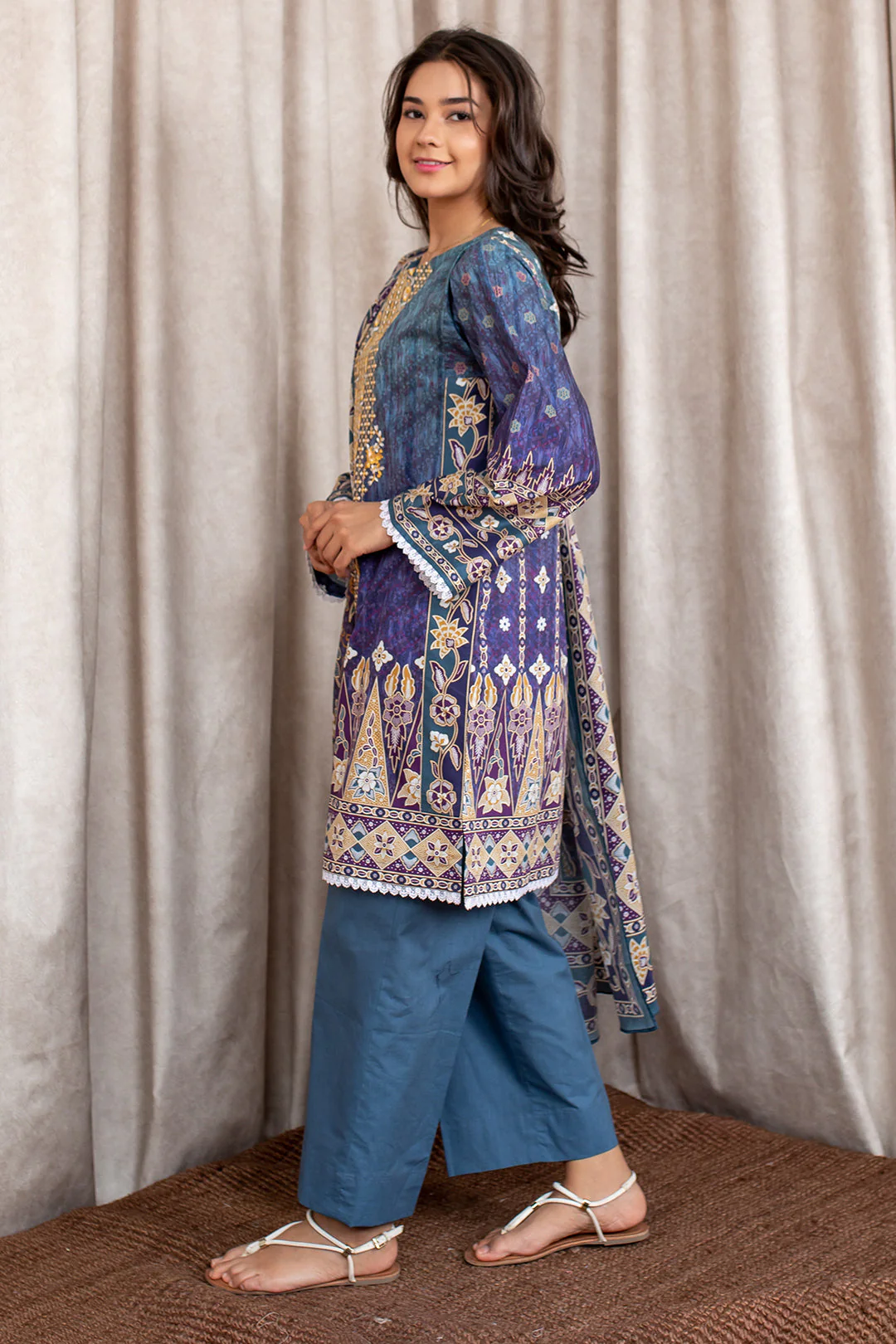 Embroidered Shirt Shalwar Dupatta - 0368 - Image 5