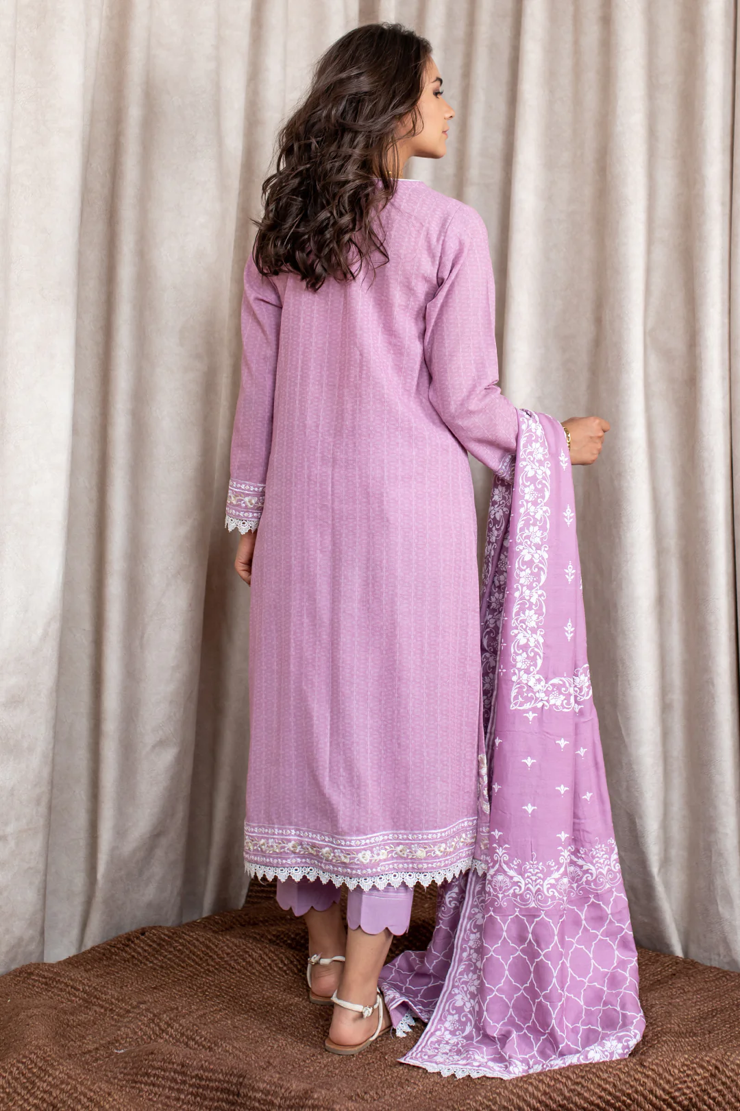 Embroidered Shirt Shalwar Dupatta - 0380 - Image 6