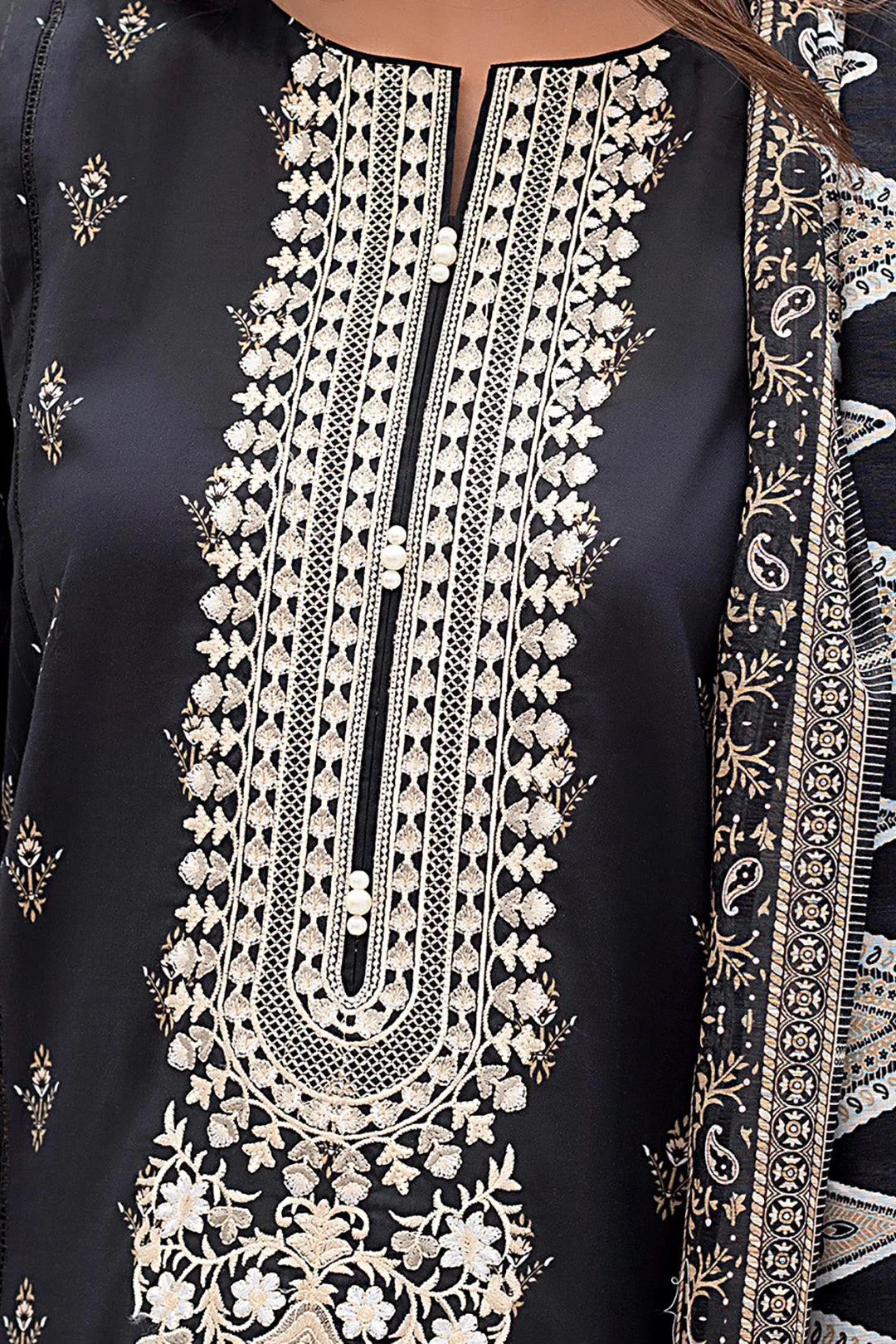 Embroidered Shirt Shalwar Dupatta - 0644 - Image 2