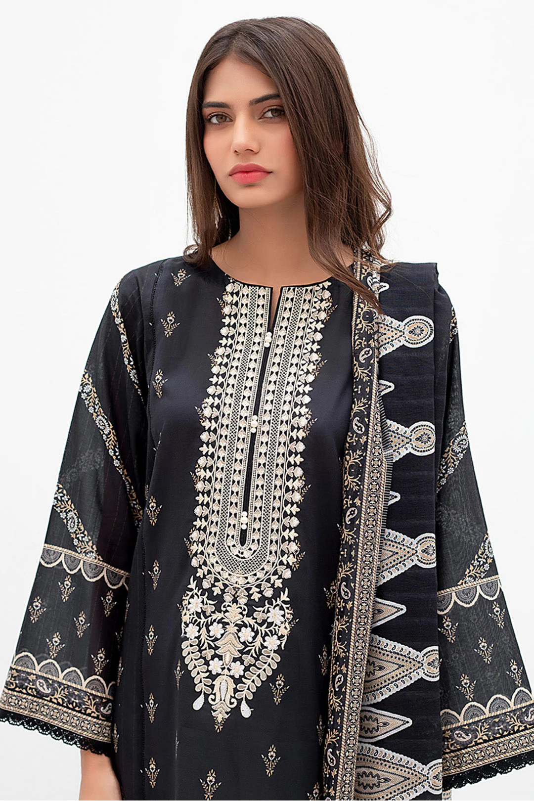 Embroidered Shirt Shalwar Dupatta - 0644 - Image 3