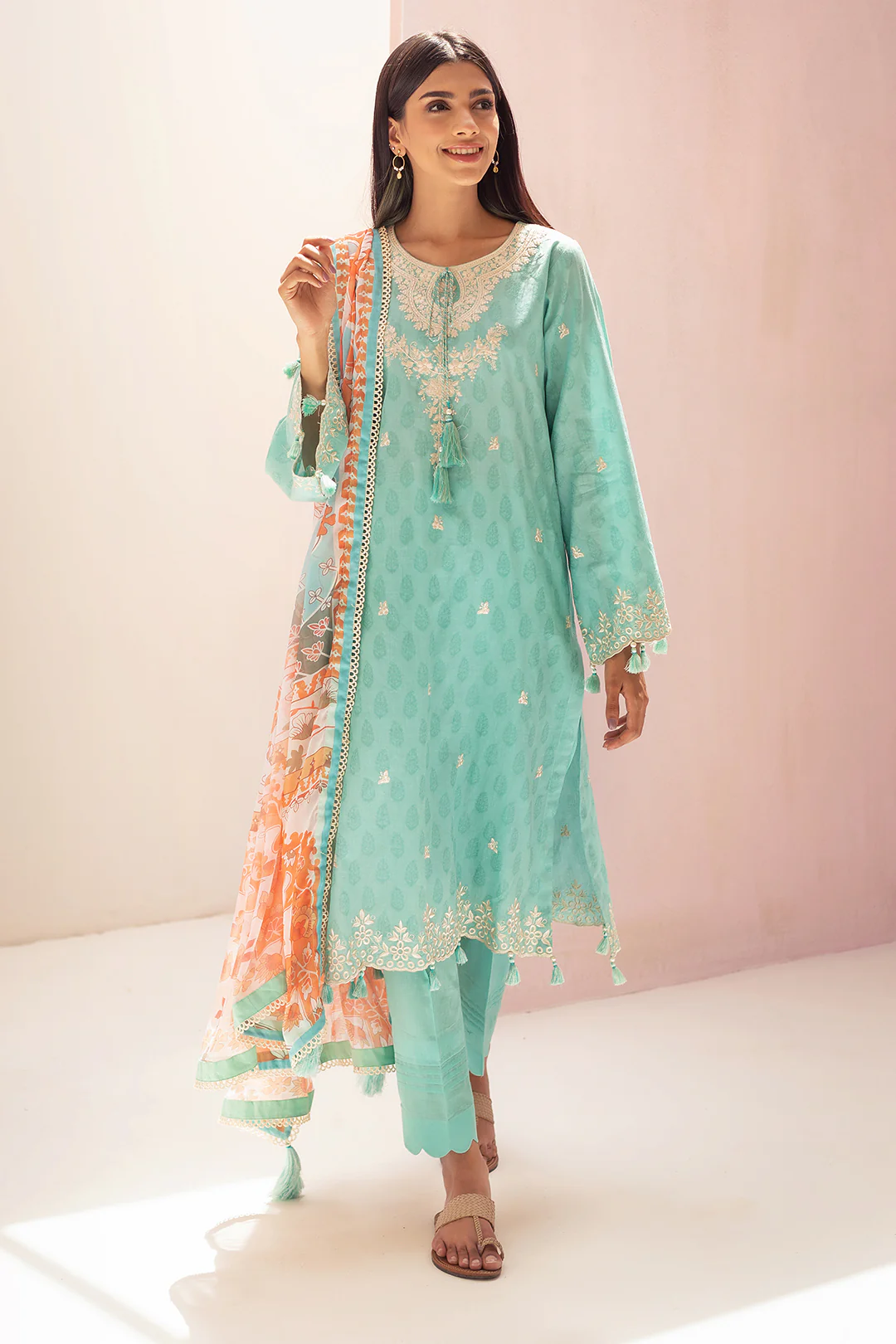 Embroidered Shirt Shalwar Dupatta - 0673 - Image 3