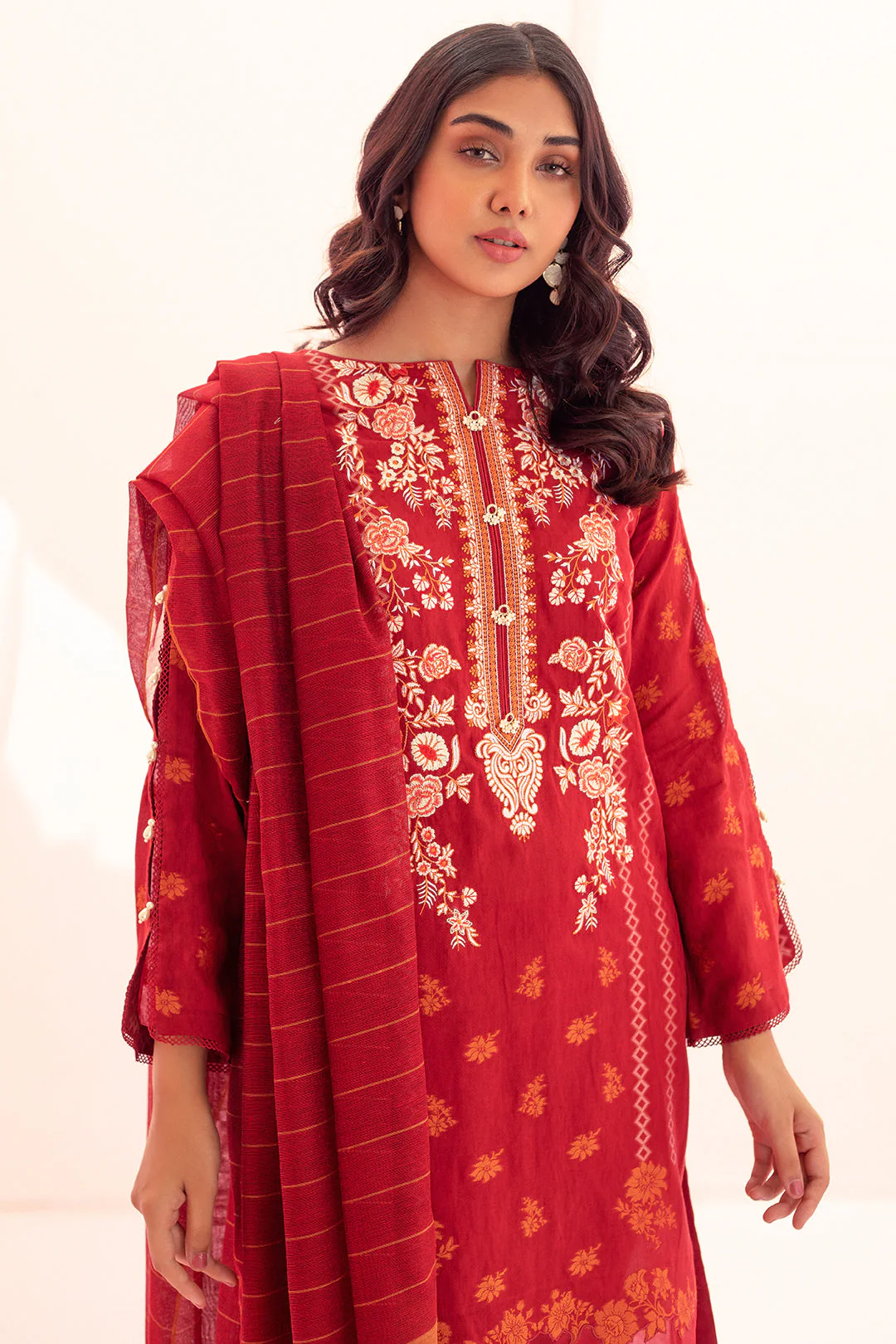 Embroidered Shirt Shalwar Dupatta - 0674 - Image 3