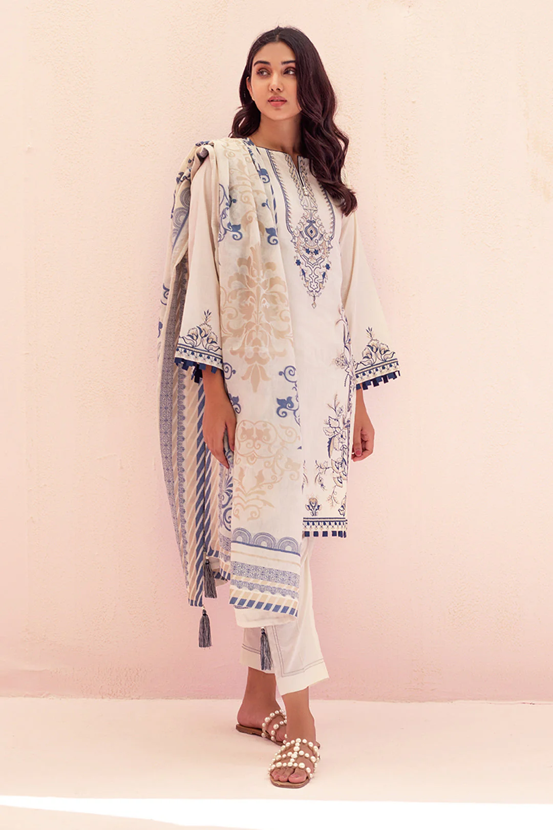 Embroidered Shirt Shalwar Dupatta - 0675 - Image 2