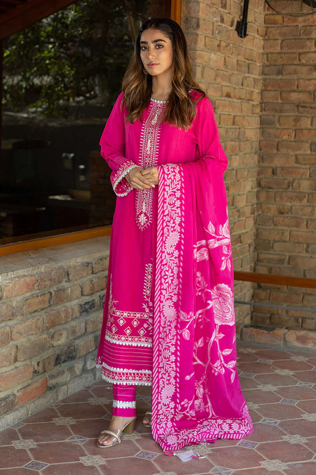 Embroidered Shirt Shalwar Dupatta - 0701 - Image 2