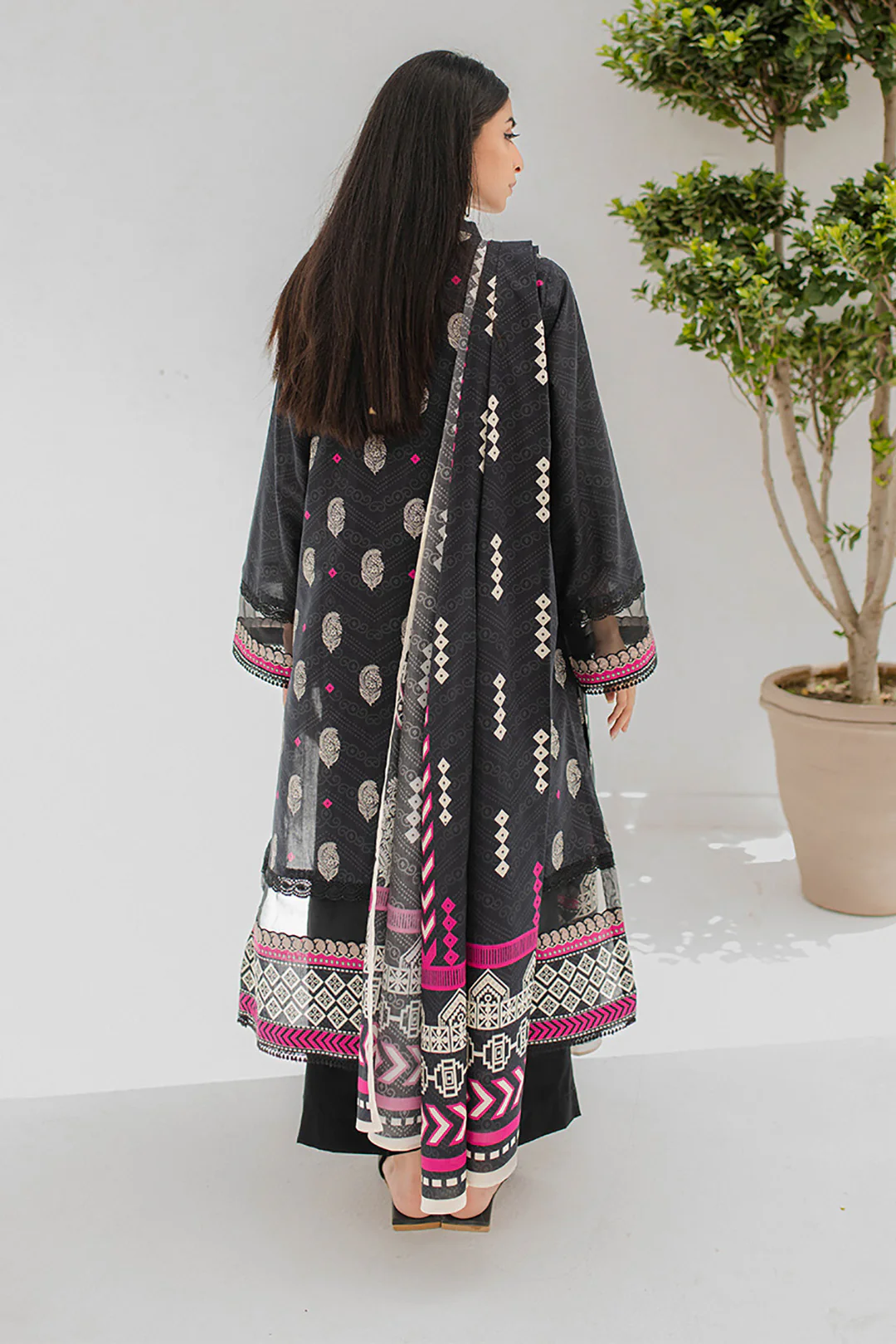 Embroidered Shirt Shalwar Dupatta - 0355 - Image 5