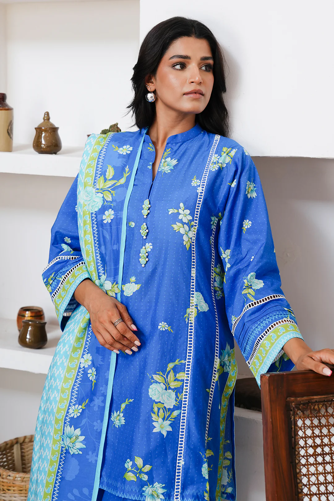 Embroidered Shirt Shalwar Dupatta - 0065 - Image 4