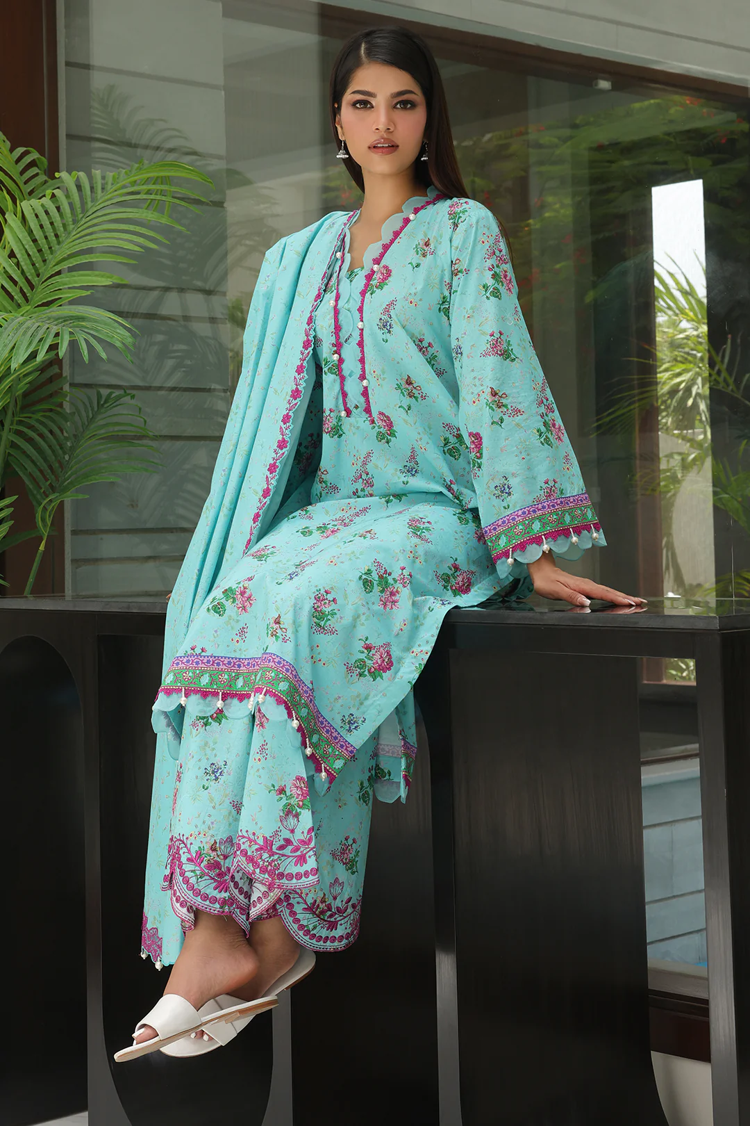 Embroidered Shirt Shalwar Dupatta - 0067 - Image 3