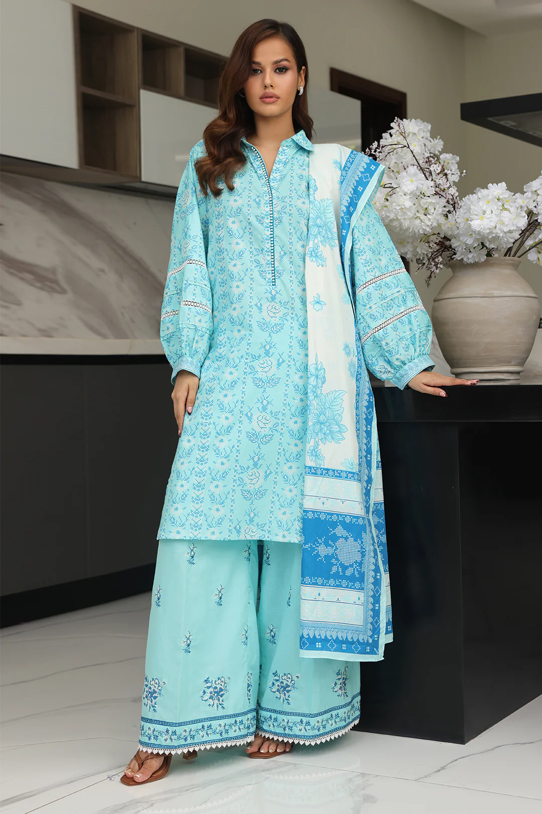 Embroidered Shirt Shalwar Dupatta - 0070
