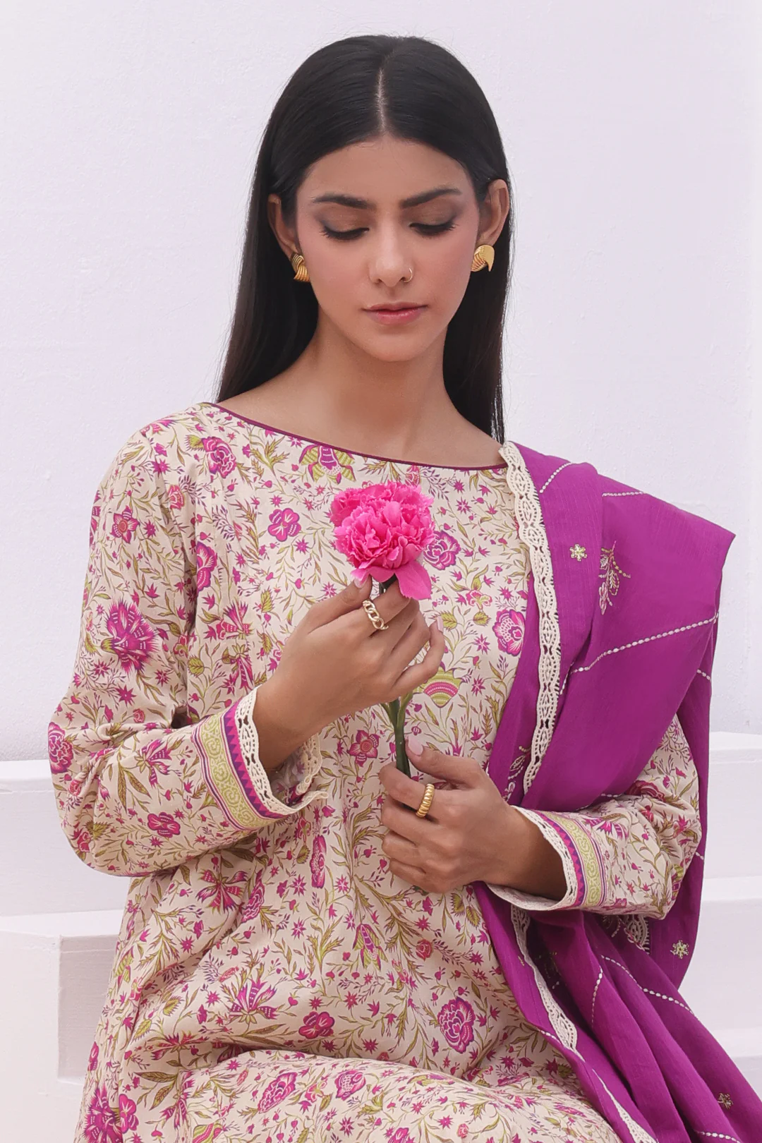 Embroidered Shirt Shalwar Dupatta - 0071 - Image 2