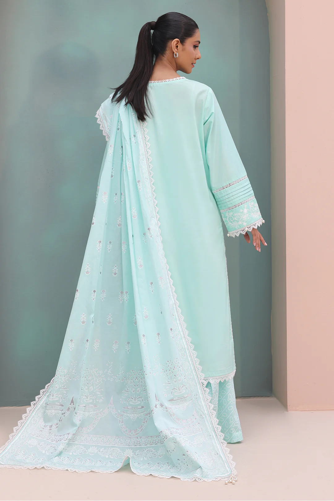 Embroidered Shirt Shalwar Dupatta - 0073 - Image 6