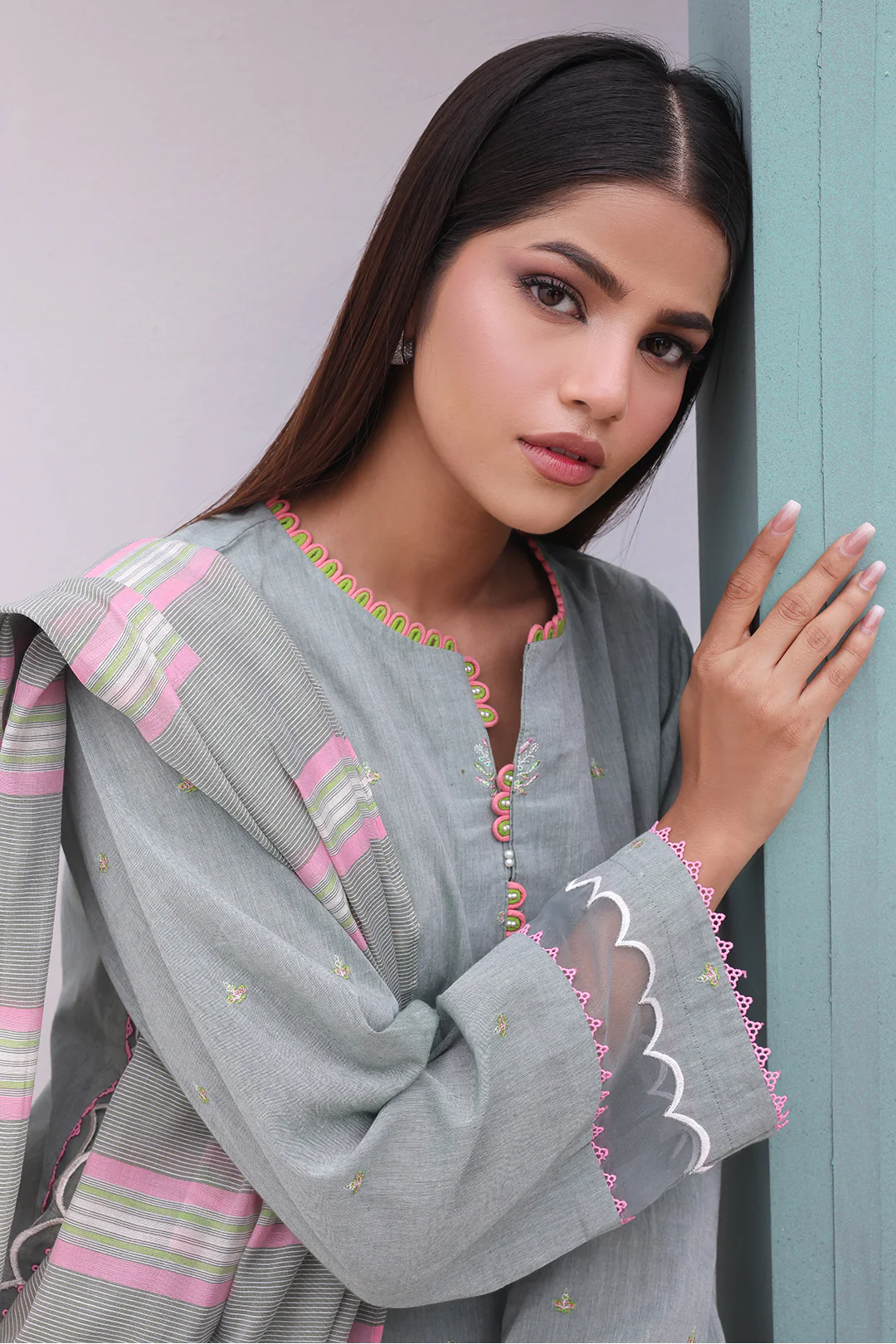 Embroidered Shirt Shalwar Dupatta - 0075 - Image 2