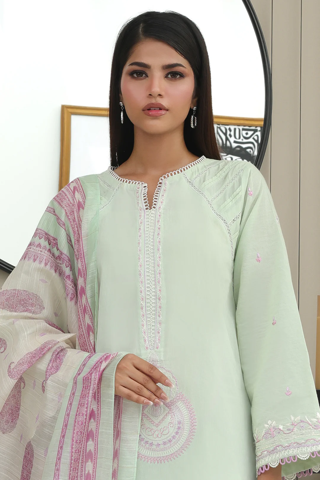 Embroidered Shirt Shalwar Dupatta - 0077 - Image 2
