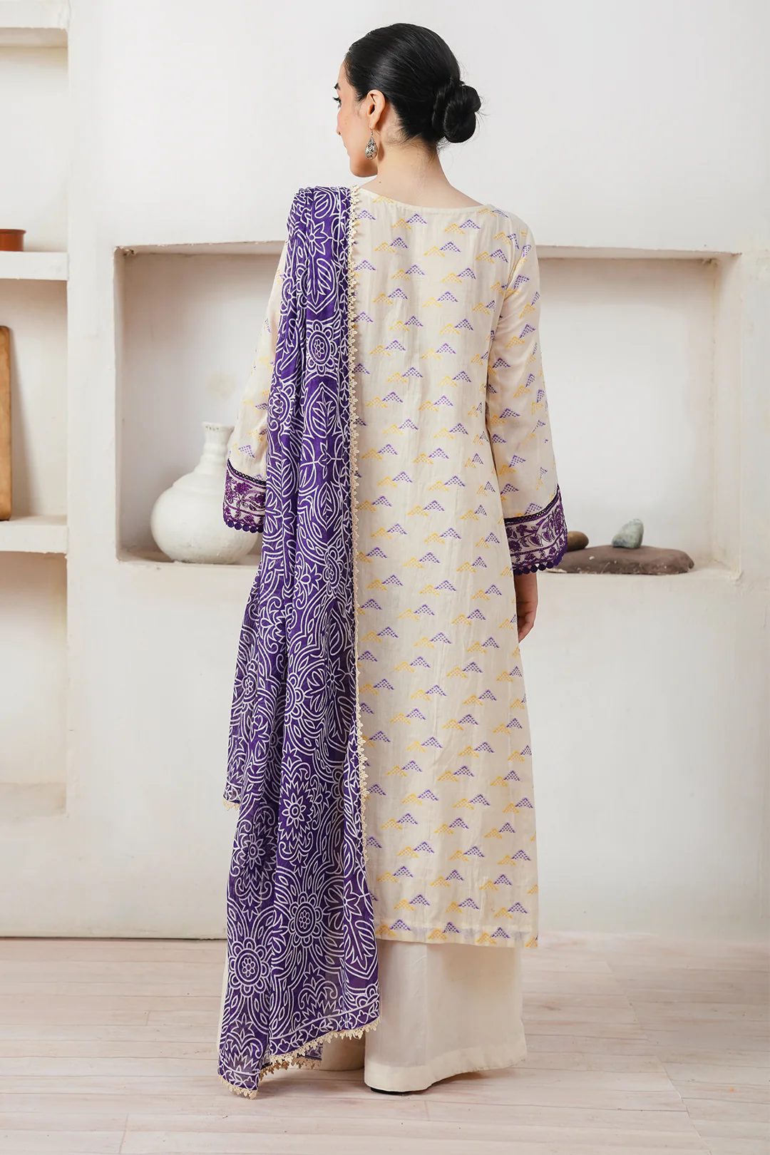 Embroidered Shirt Shalwar Dupatta - 0086 - Image 6