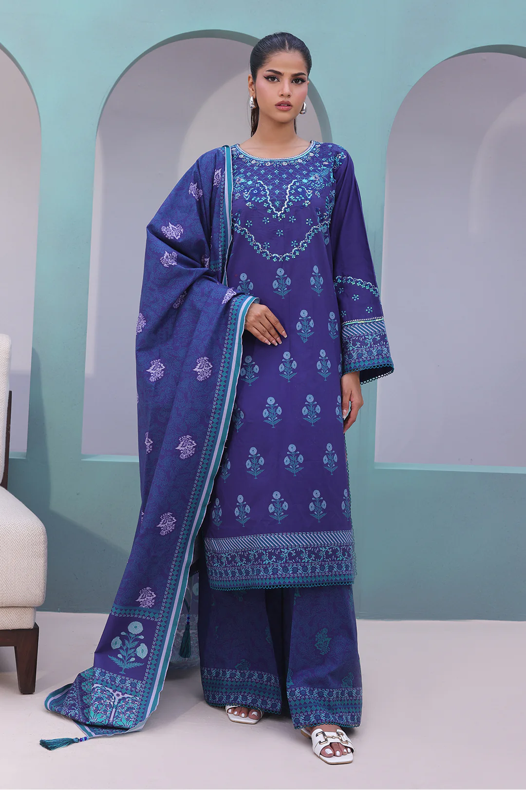 Embroidered Shirt Shalwar Dupatta - 0141