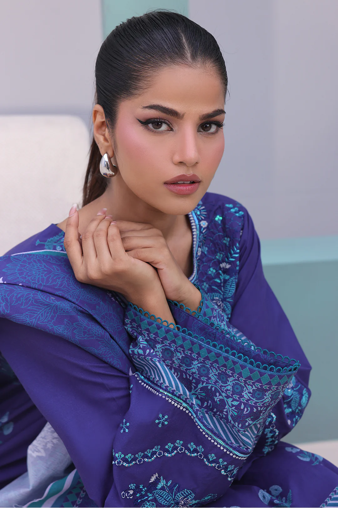 Embroidered Shirt Shalwar Dupatta - 0141 - Image 2