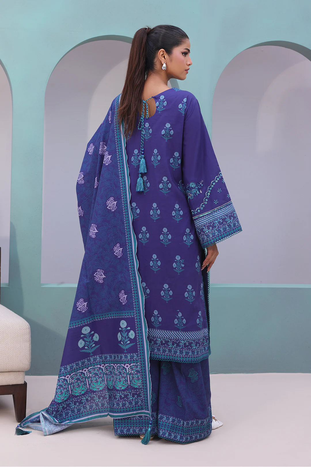 Embroidered Shirt Shalwar Dupatta - 0141 - Image 4