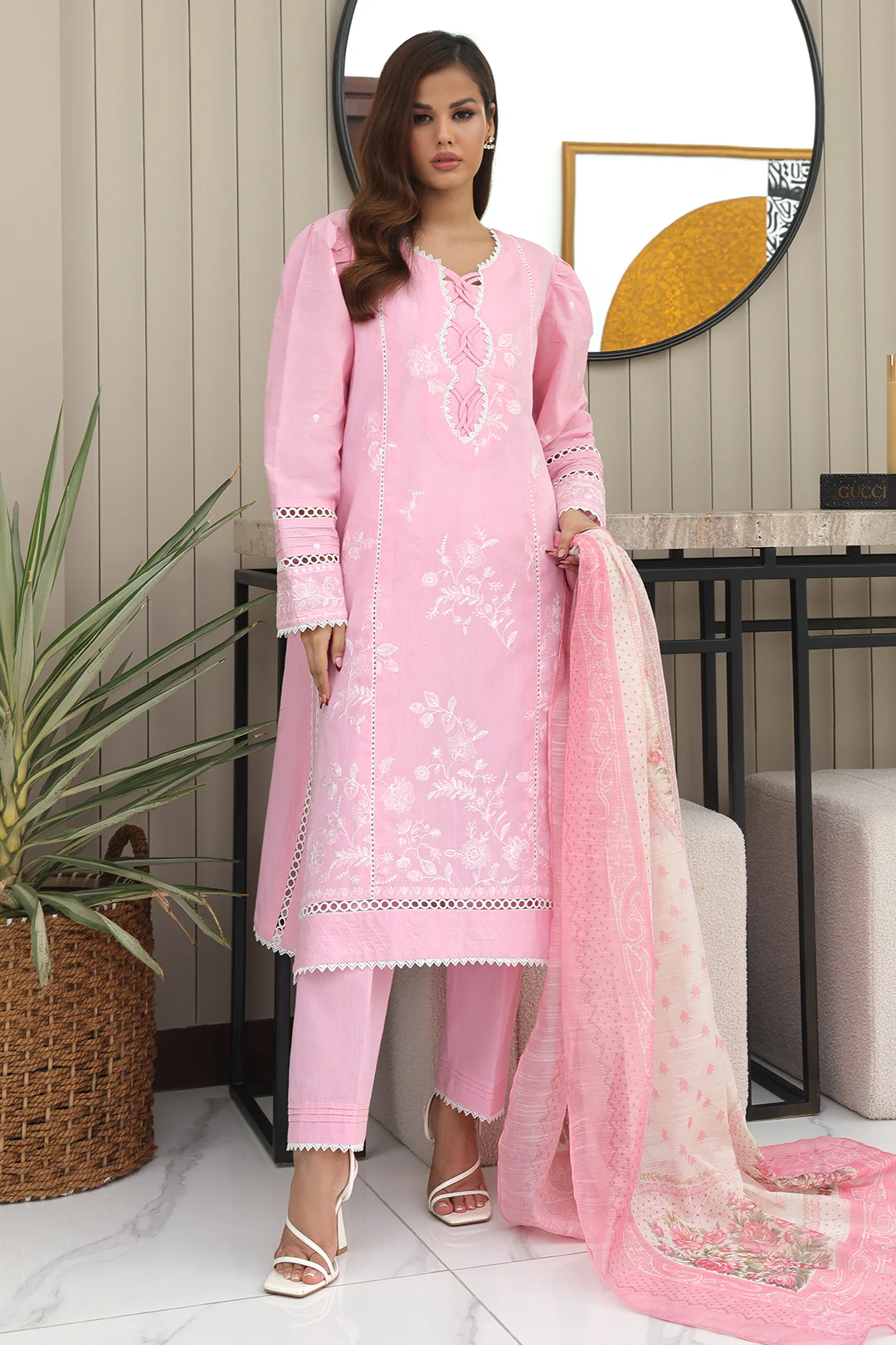 Embroidered Shirt Shalwar Dupatta - 0146 - Image 3