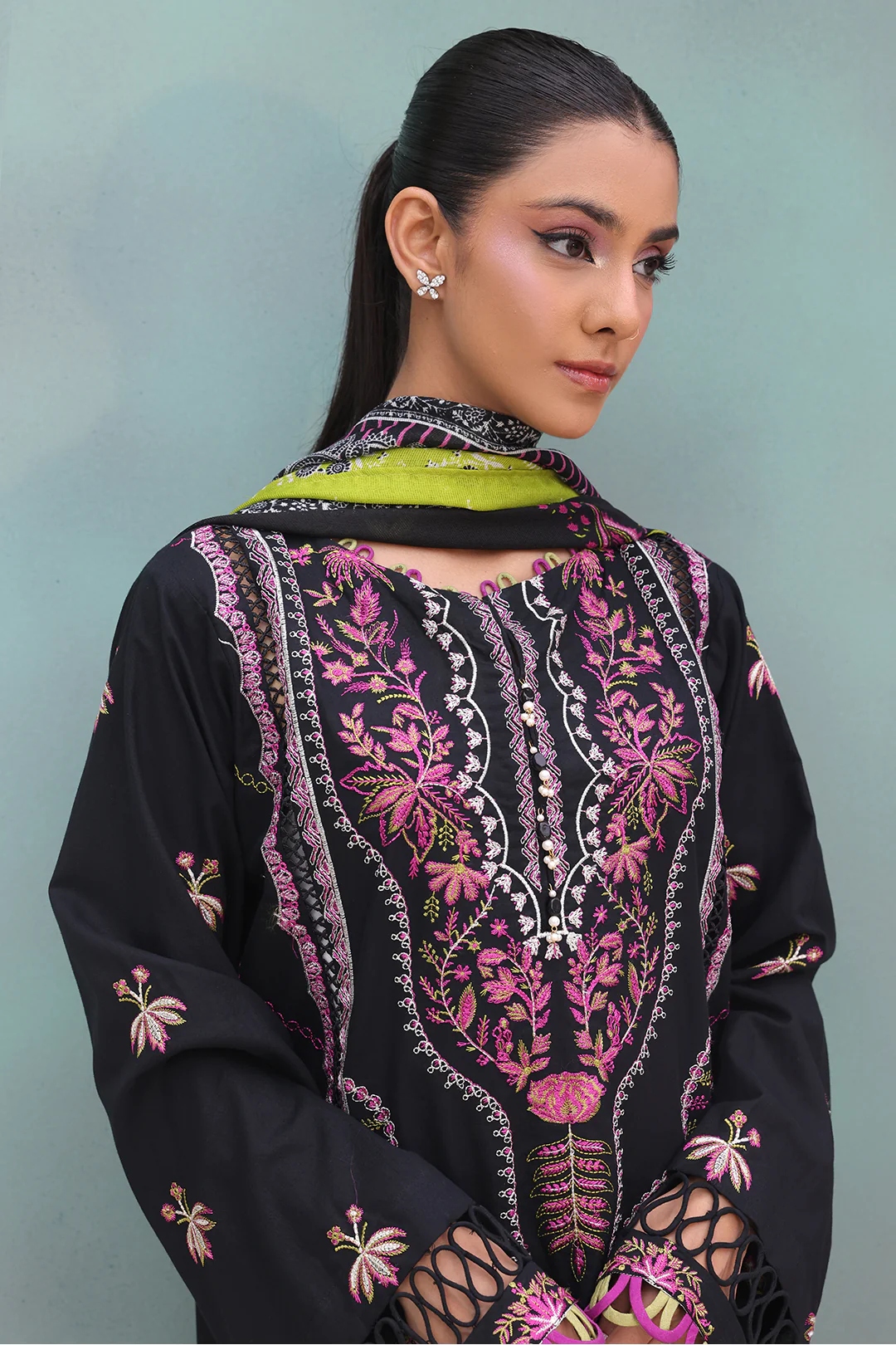 Embroidered Shirt Shalwar Dupatta - 0148 - Image 2