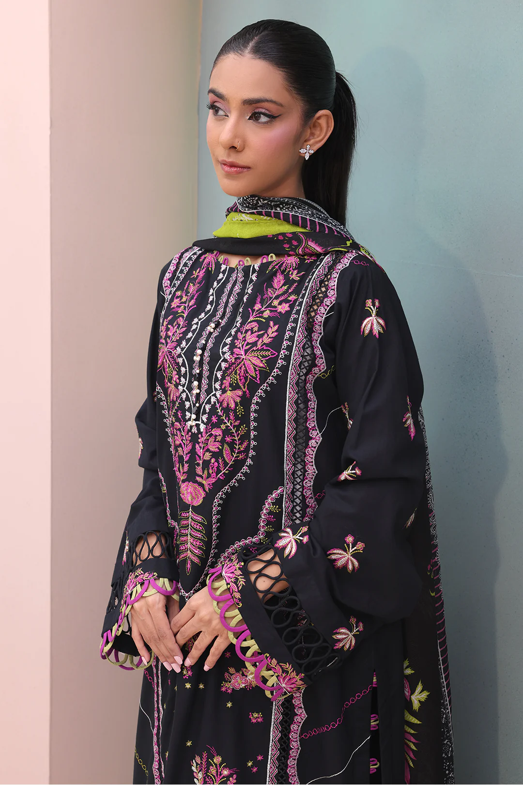 Embroidered Shirt Shalwar Dupatta - 0148 - Image 3