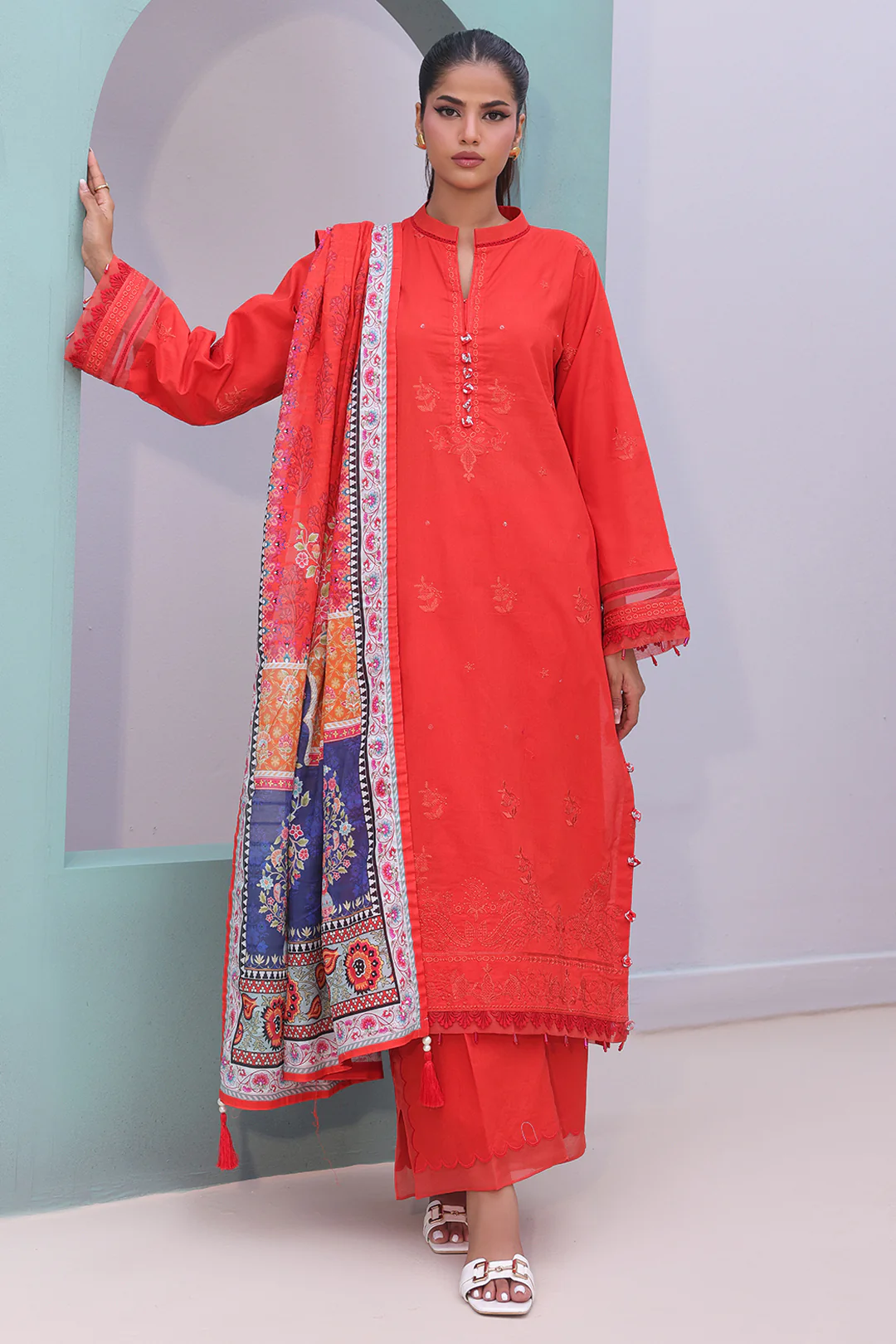 Embroidered Shirt Shalwar Dupatta - 0152 - Image 3