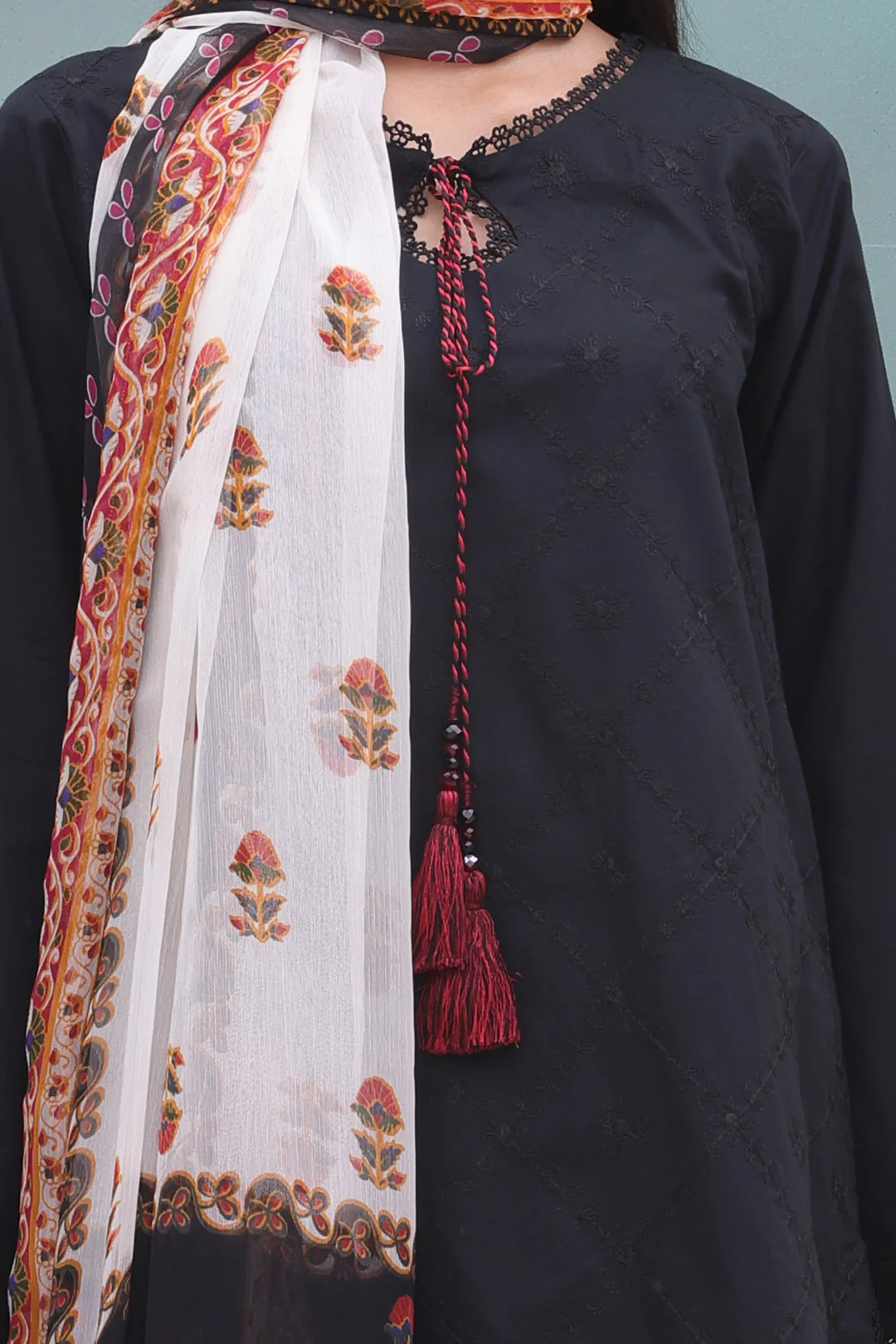 Embroidered Shirt Shalwar Dupatta - 0605 - Image 4
