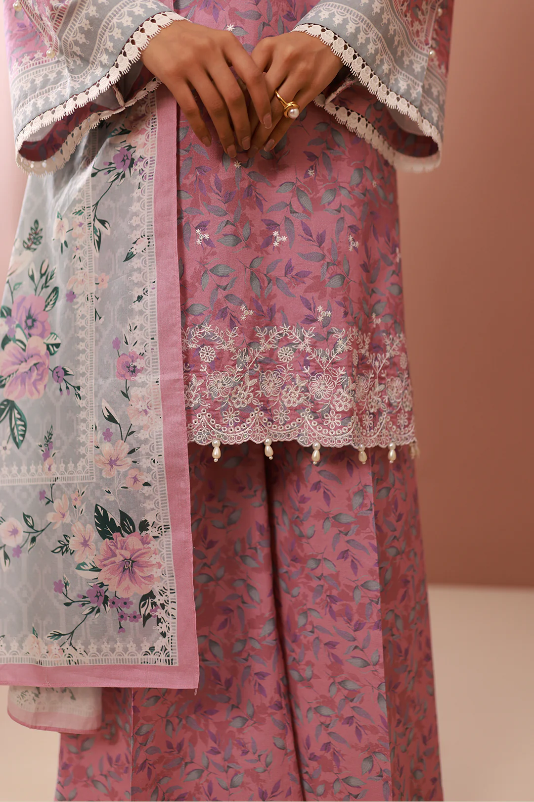 Embroidered Shirt Shalwar Dupatta - 0643 - Image 5