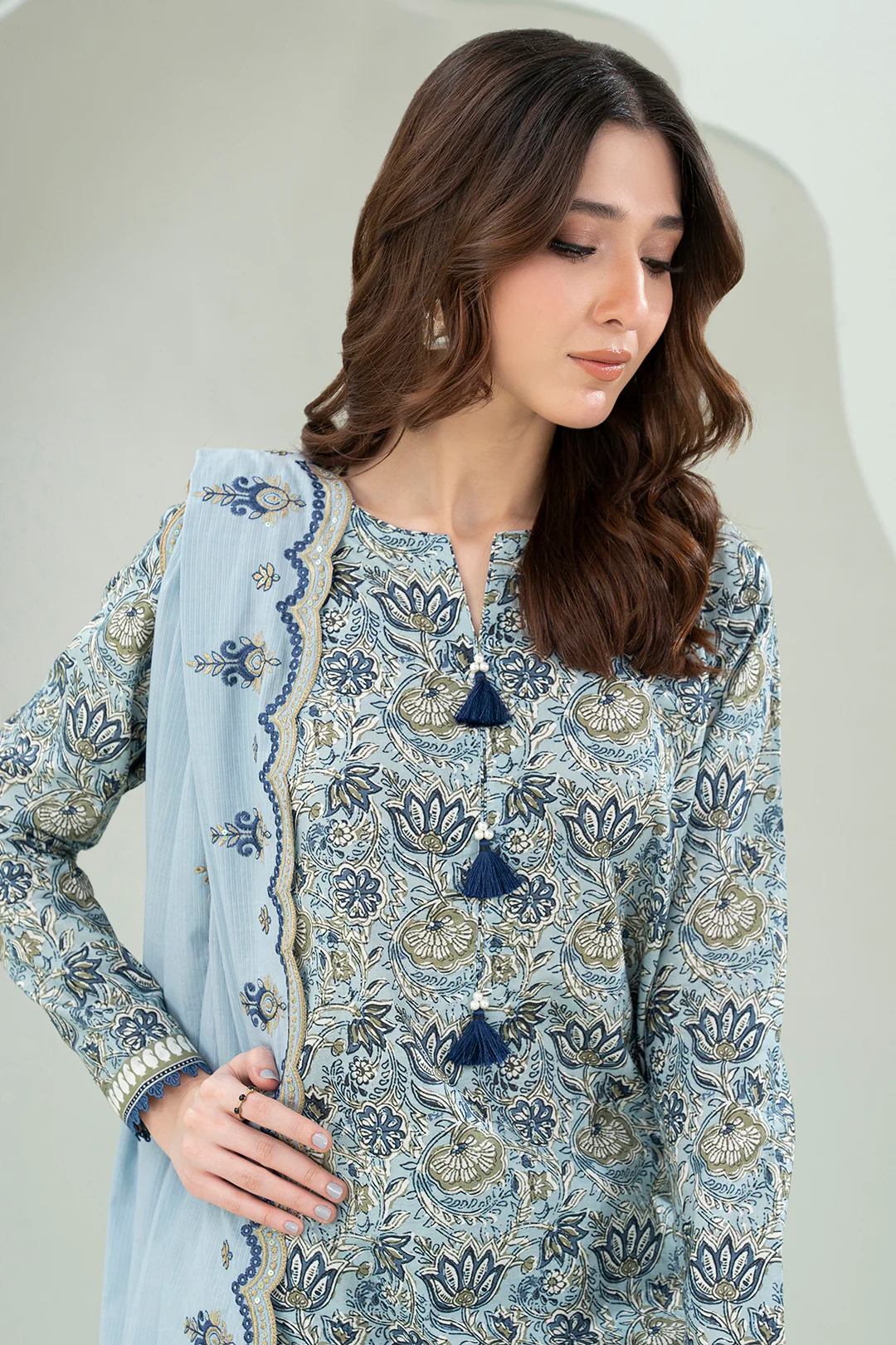 Embroidered Shirt Shalwar Dupatta - 0645 - Image 2