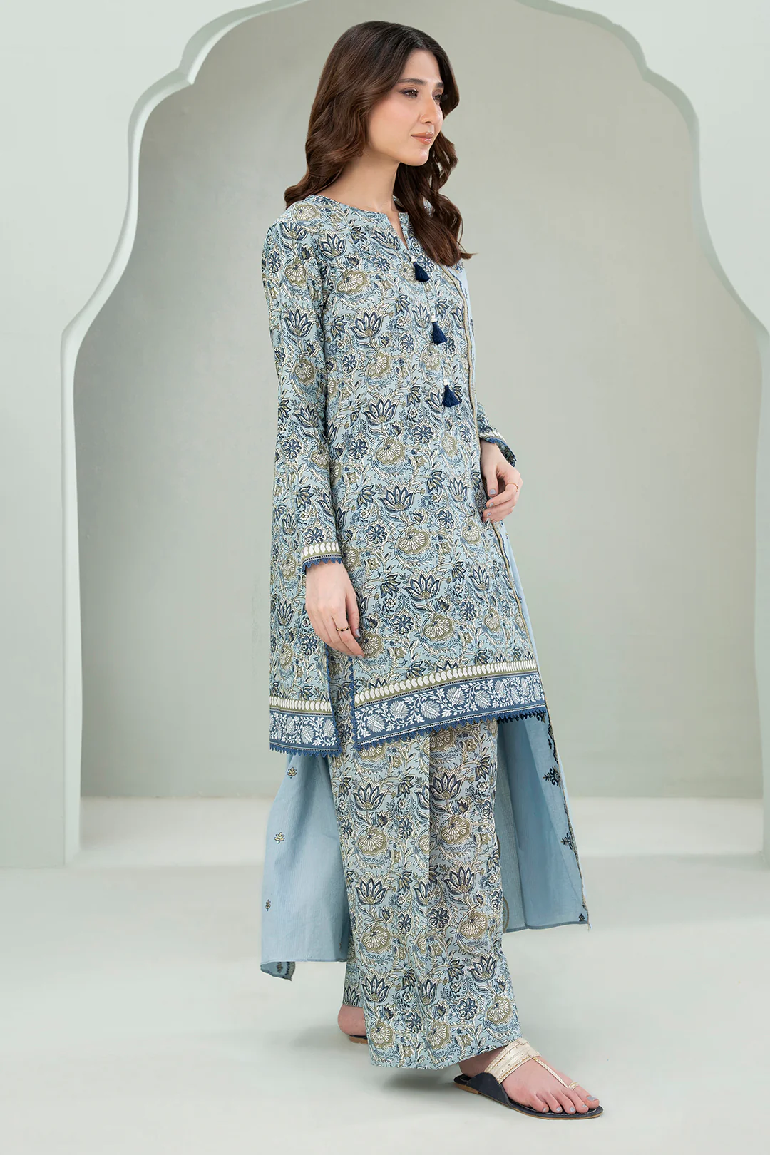 Embroidered Shirt Shalwar Dupatta - 0645 - Image 3