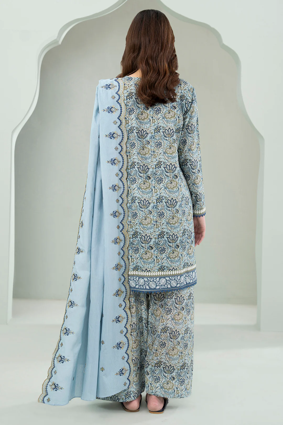 Embroidered Shirt Shalwar Dupatta - 0645 - Image 7
