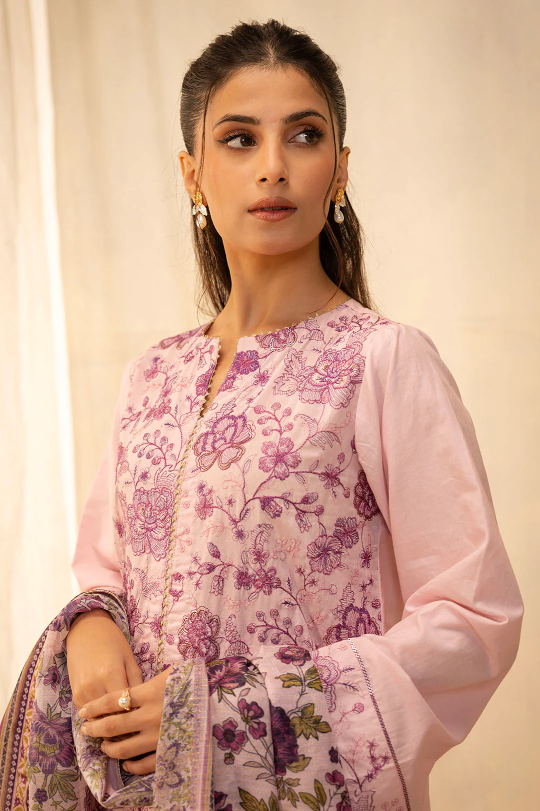 Embroidered Shirt Shalwar Dupatta - 0647 - Image 2