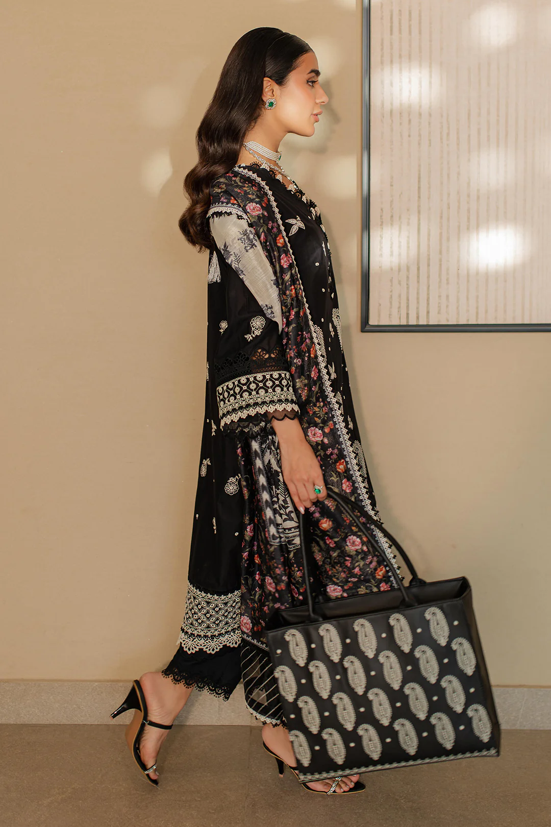 Embroidered Shirt Shalwar Dupatta - 0701 - Image 3