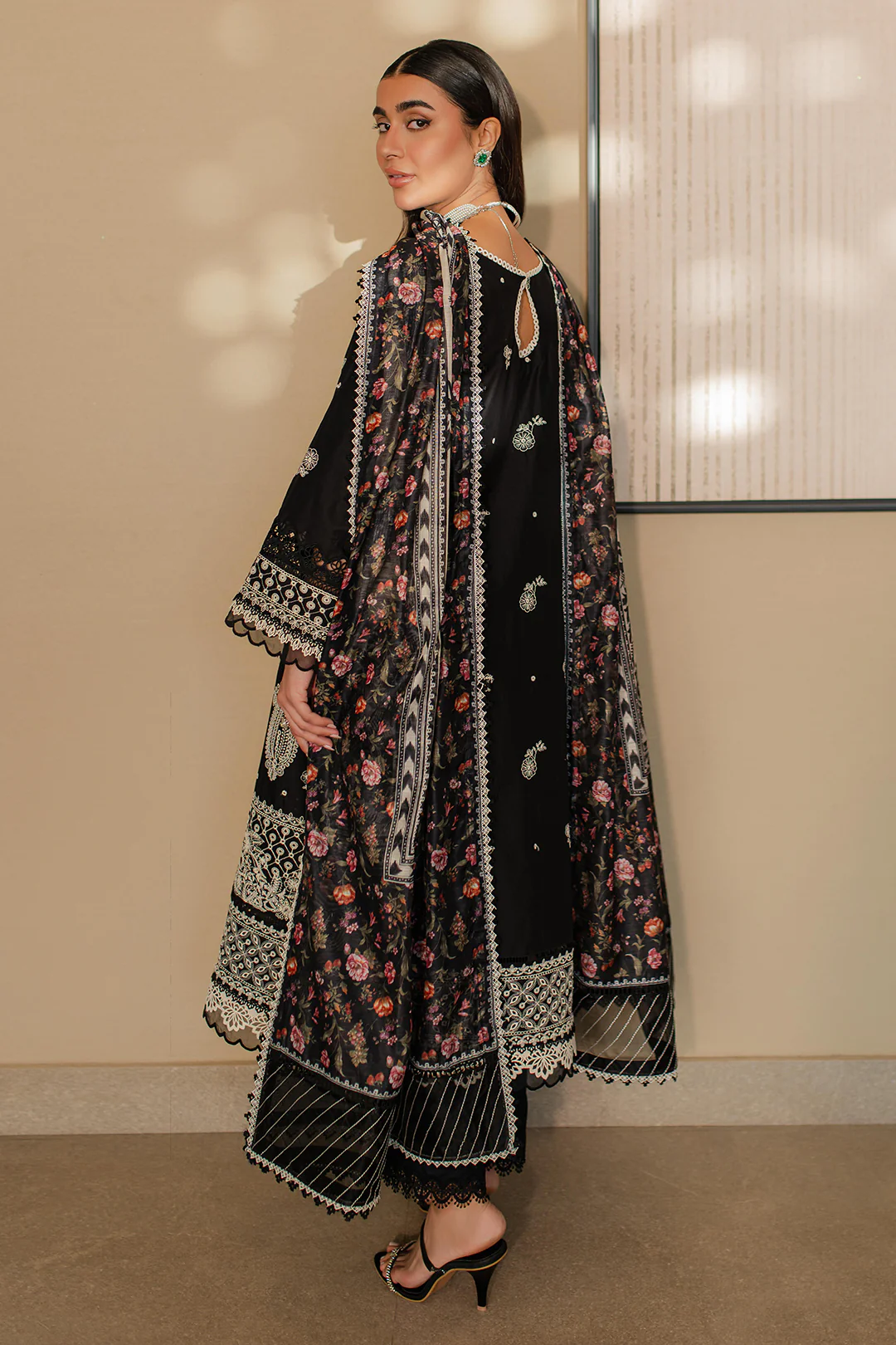 Embroidered Shirt Shalwar Dupatta - 0701 - Image 6