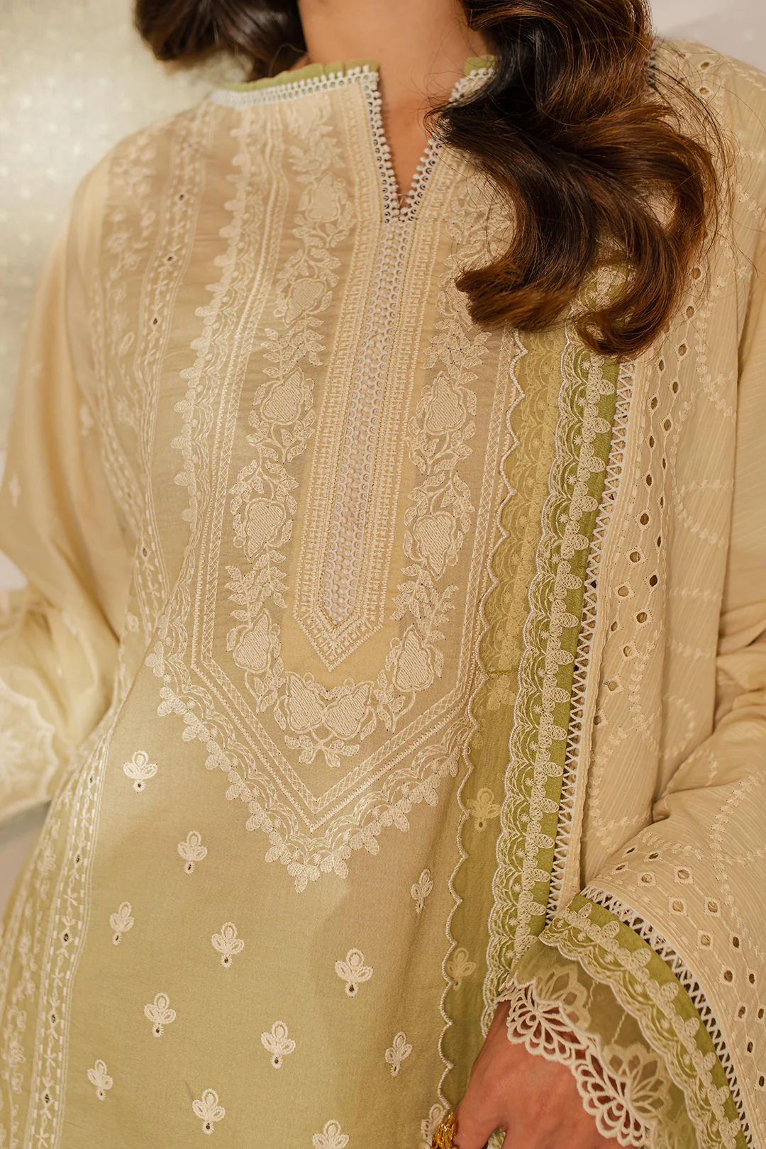 Embroidered Shirt Shalwar Dupatta - 0702 - Image 4