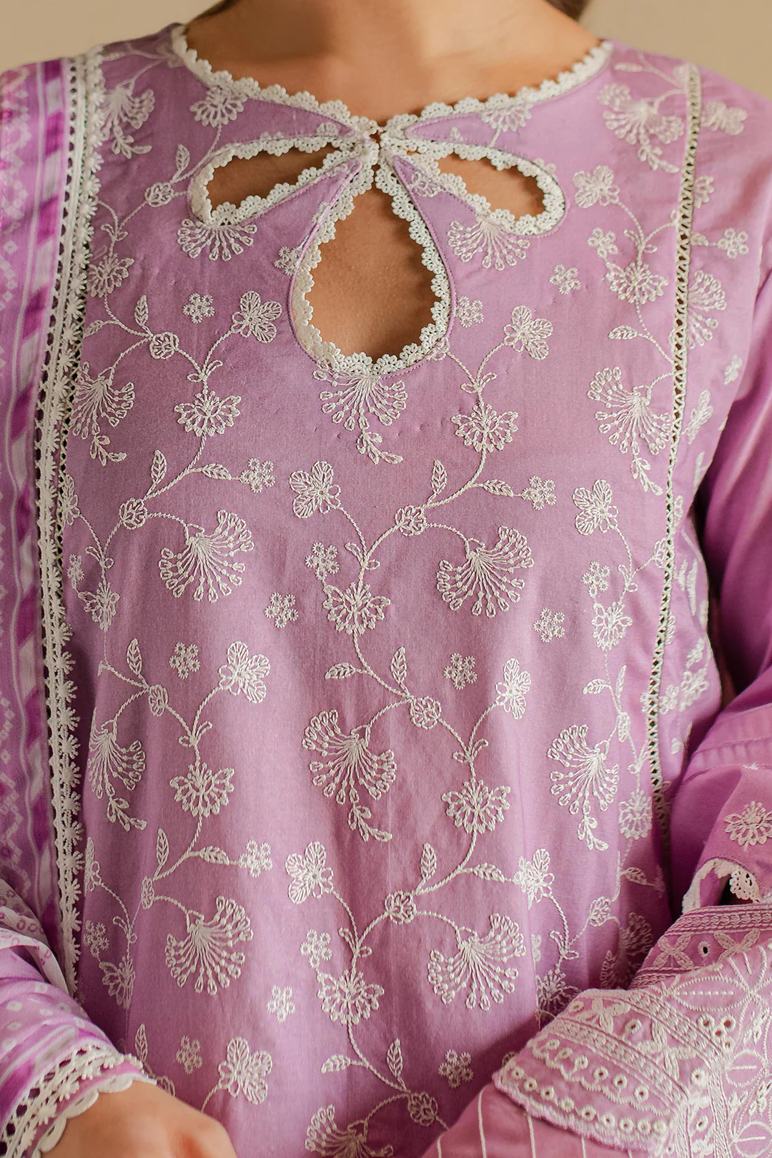 Embroidered Shirt Shalwar Dupatta - 0703 - Image 4