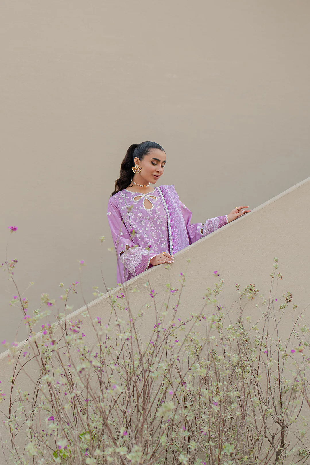 Embroidered Shirt Shalwar Dupatta - 0703 - Image 7