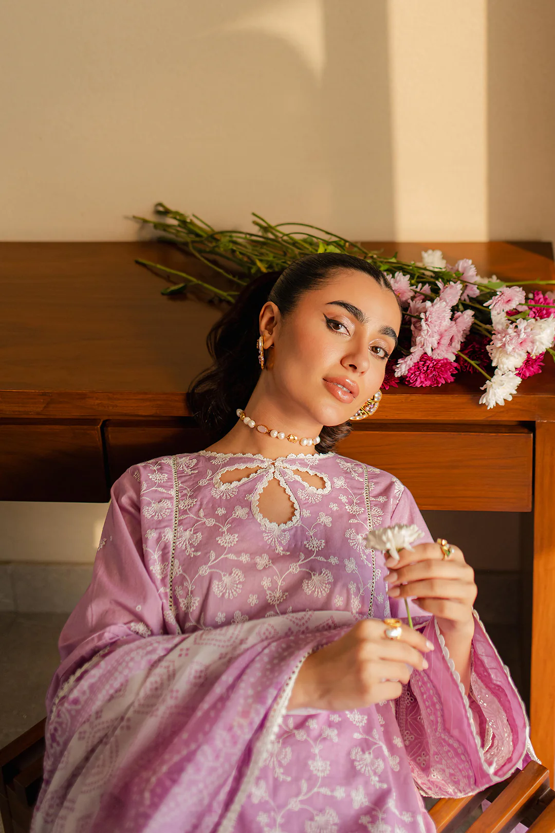 Embroidered Shirt Shalwar Dupatta - 0703 - Image 9