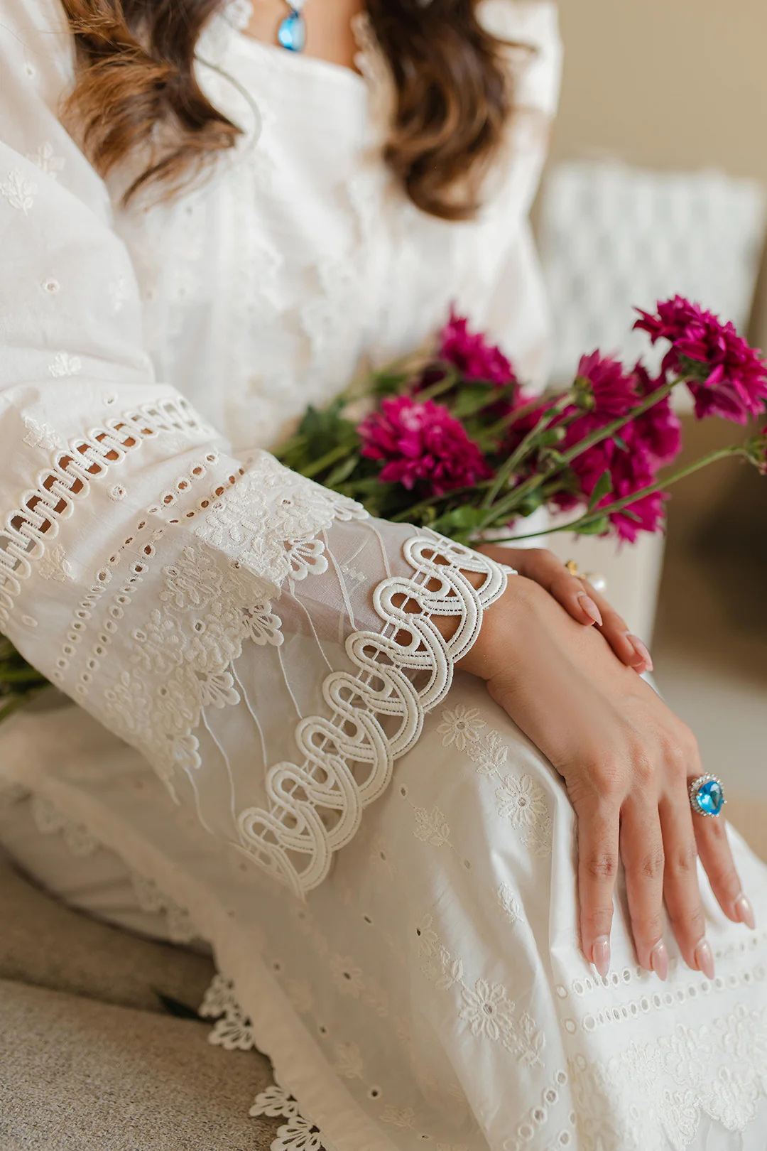 Embroidered Shirt Shalwar Dupatta - 0704 - Image 4