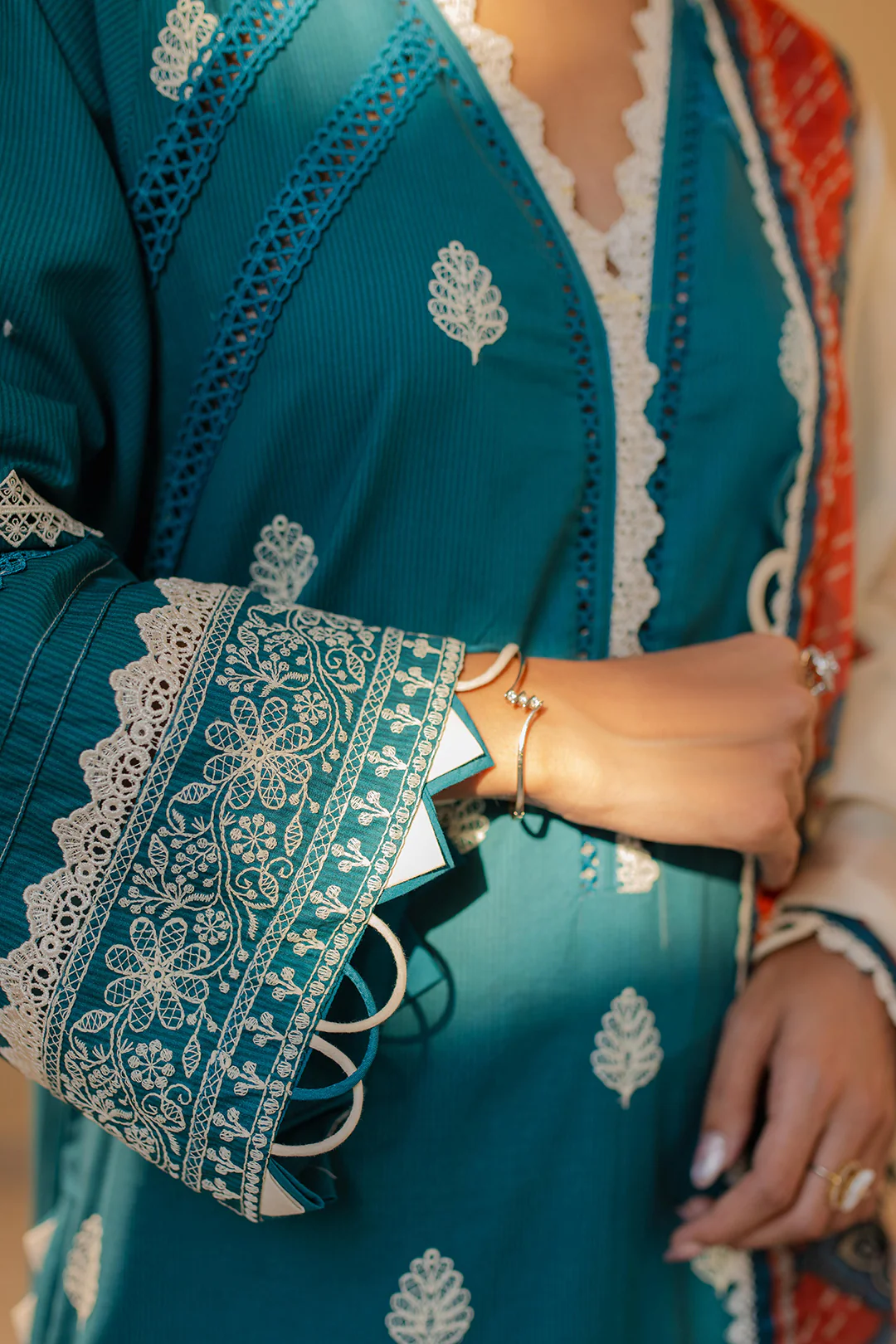 Embroidered Shirt Shalwar Dupatta - 0705 - Image 4