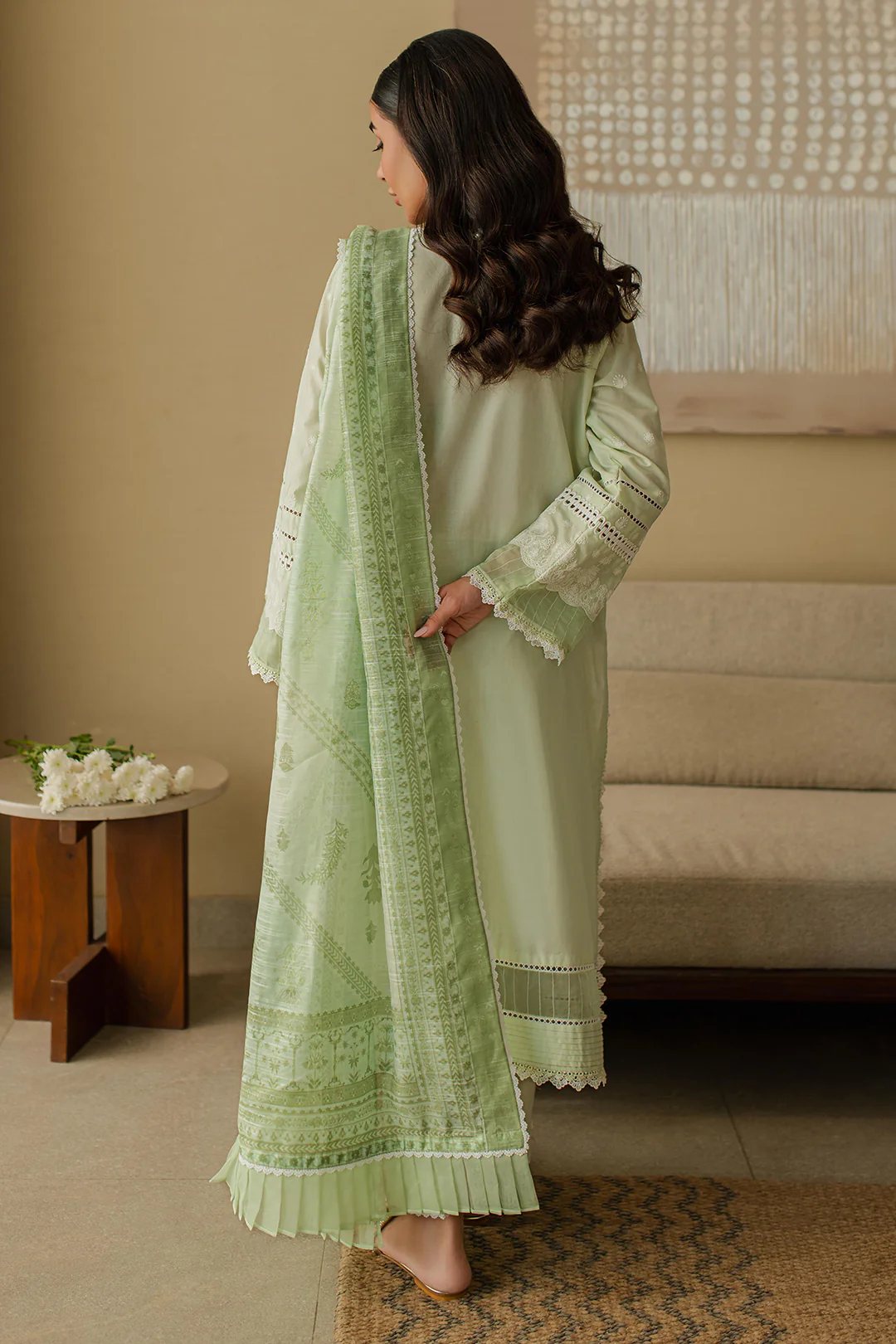 Embroidered Shirt Shalwar Dupatta - 0706 - Image 10