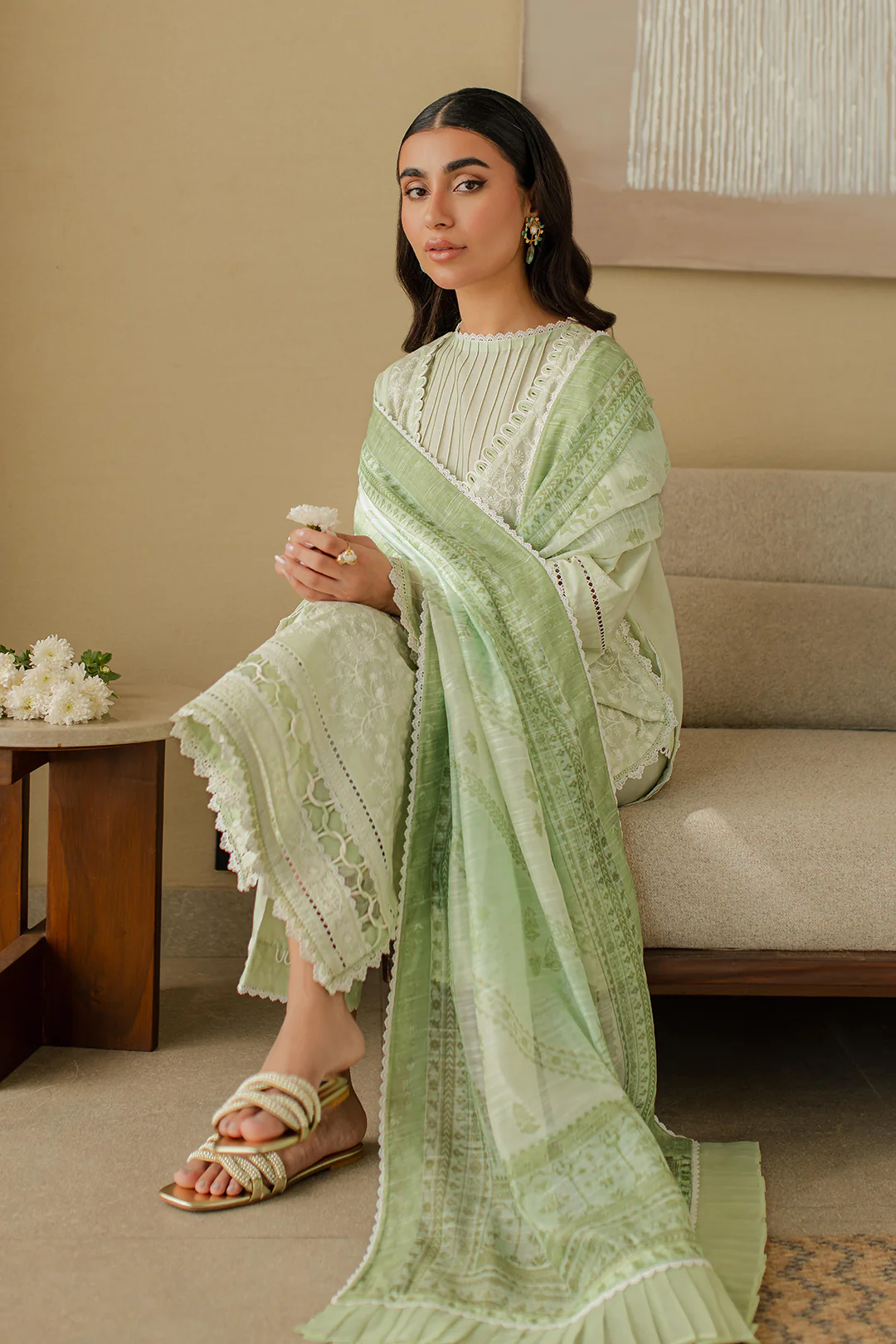 Embroidered Shirt Shalwar Dupatta - 0706 - Image 3