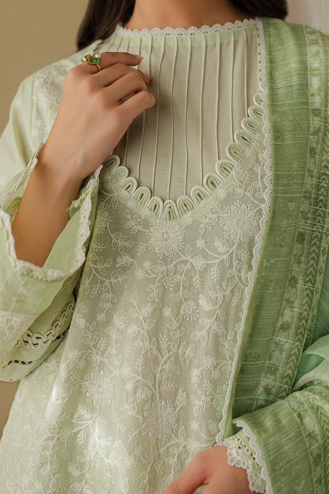 Embroidered Shirt Shalwar Dupatta - 0706 - Image 4