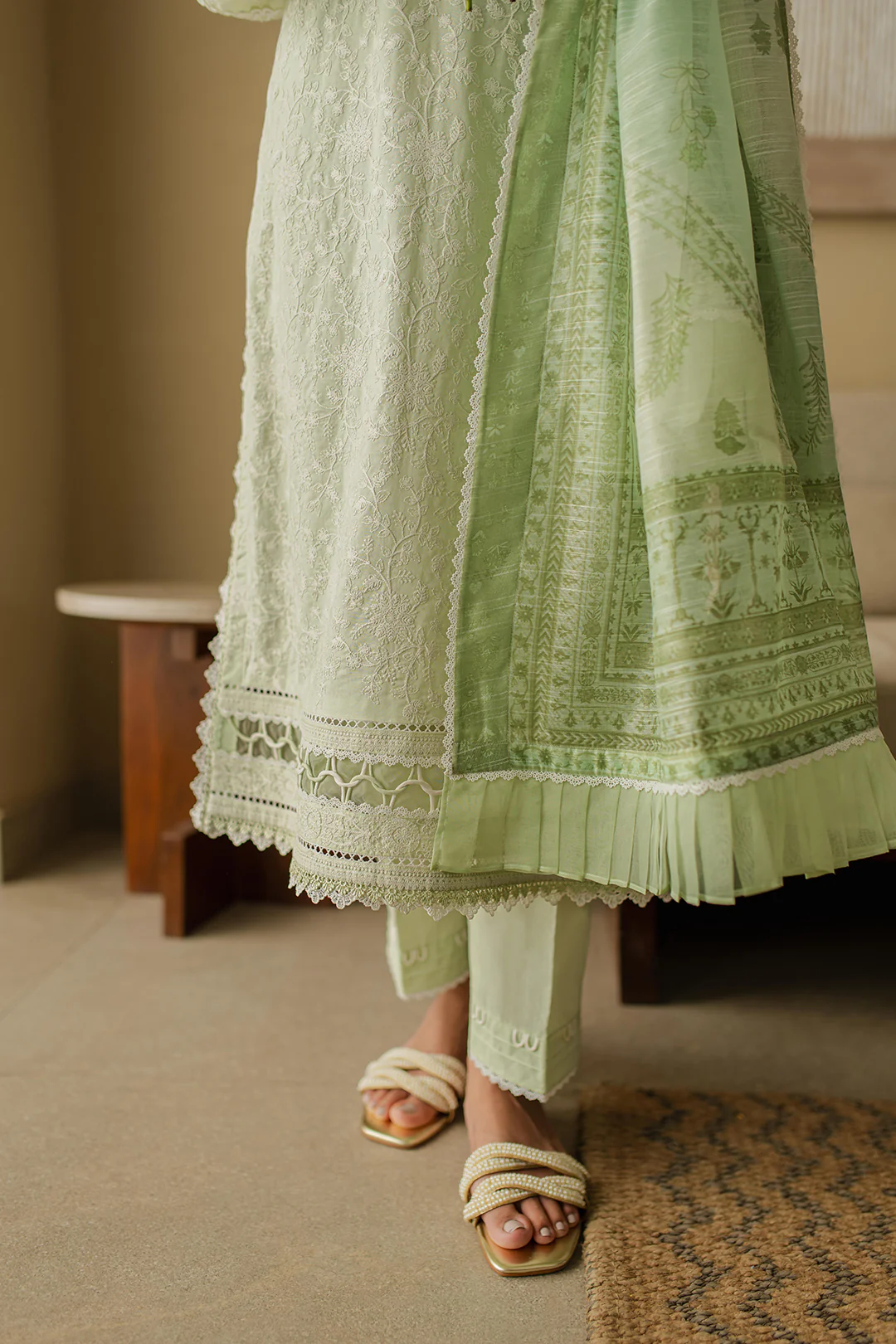 Embroidered Shirt Shalwar Dupatta - 0706 - Image 7