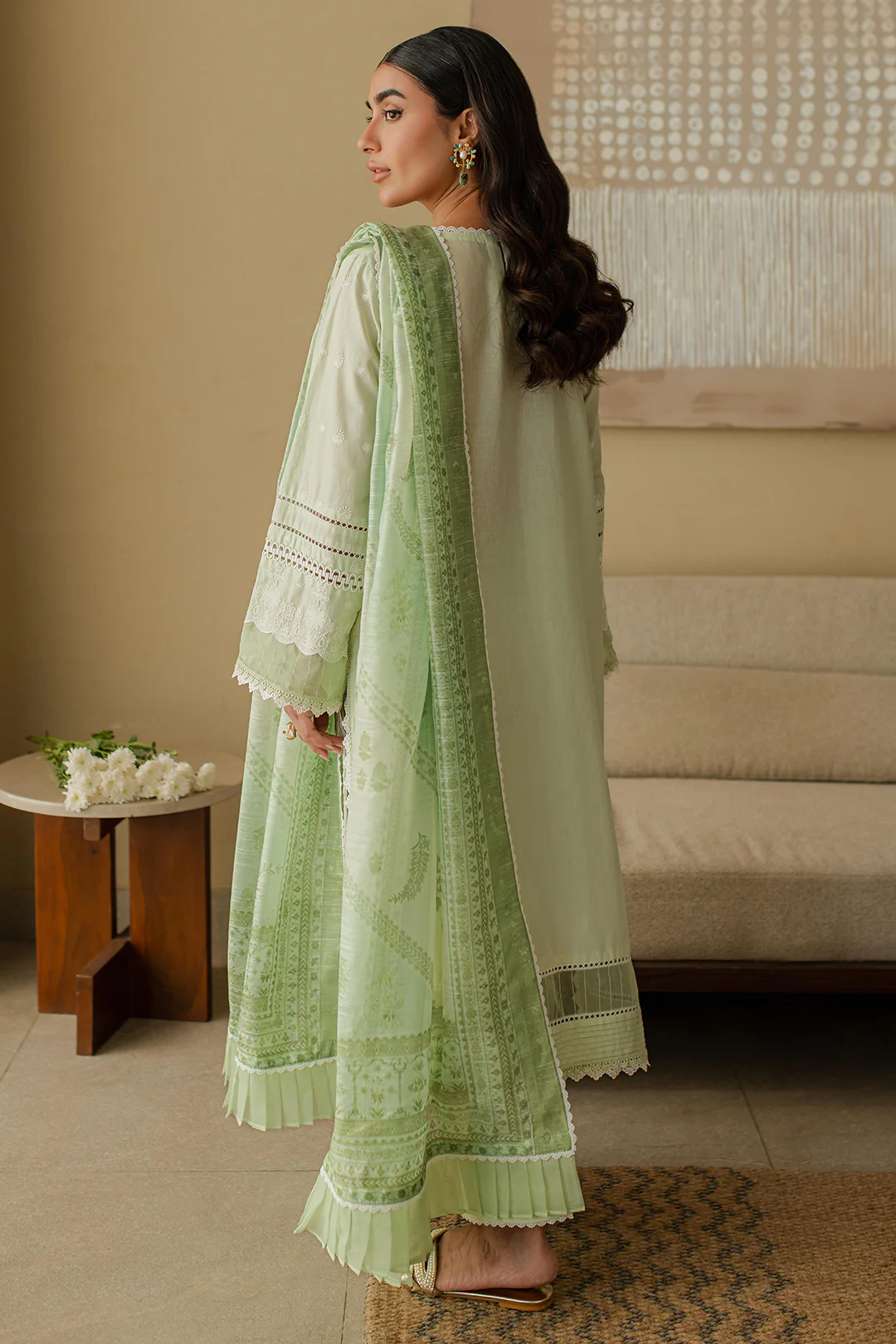 Embroidered Shirt Shalwar Dupatta - 0706 - Image 9
