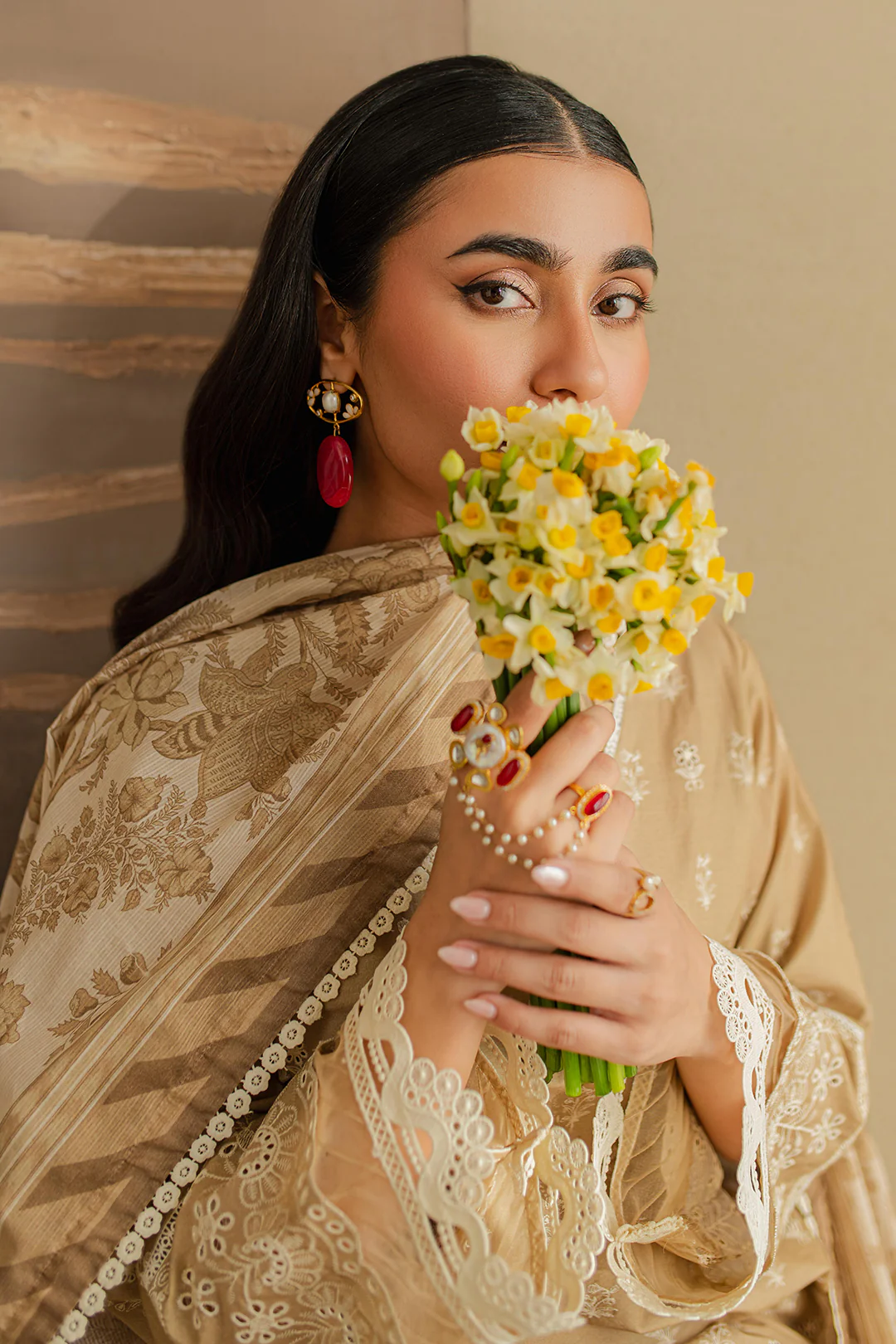 Embroidered Shirt Shalwar Dupatta - 0708 - Image 5