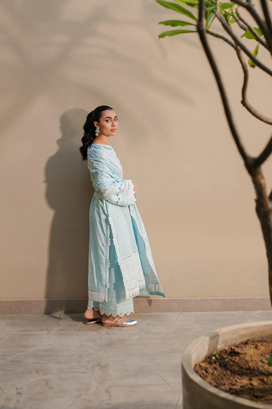 Embroidered Shirt Shalwar Dupatta - 0709 - Image 3