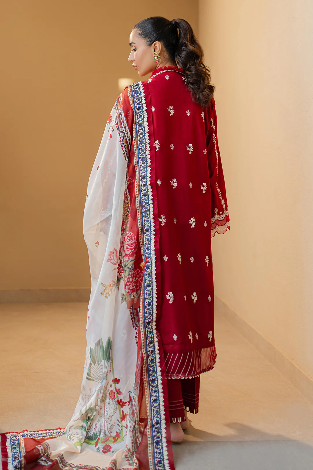 Embroidered Shirt Shalwar Dupatta - 0710 - Image 7