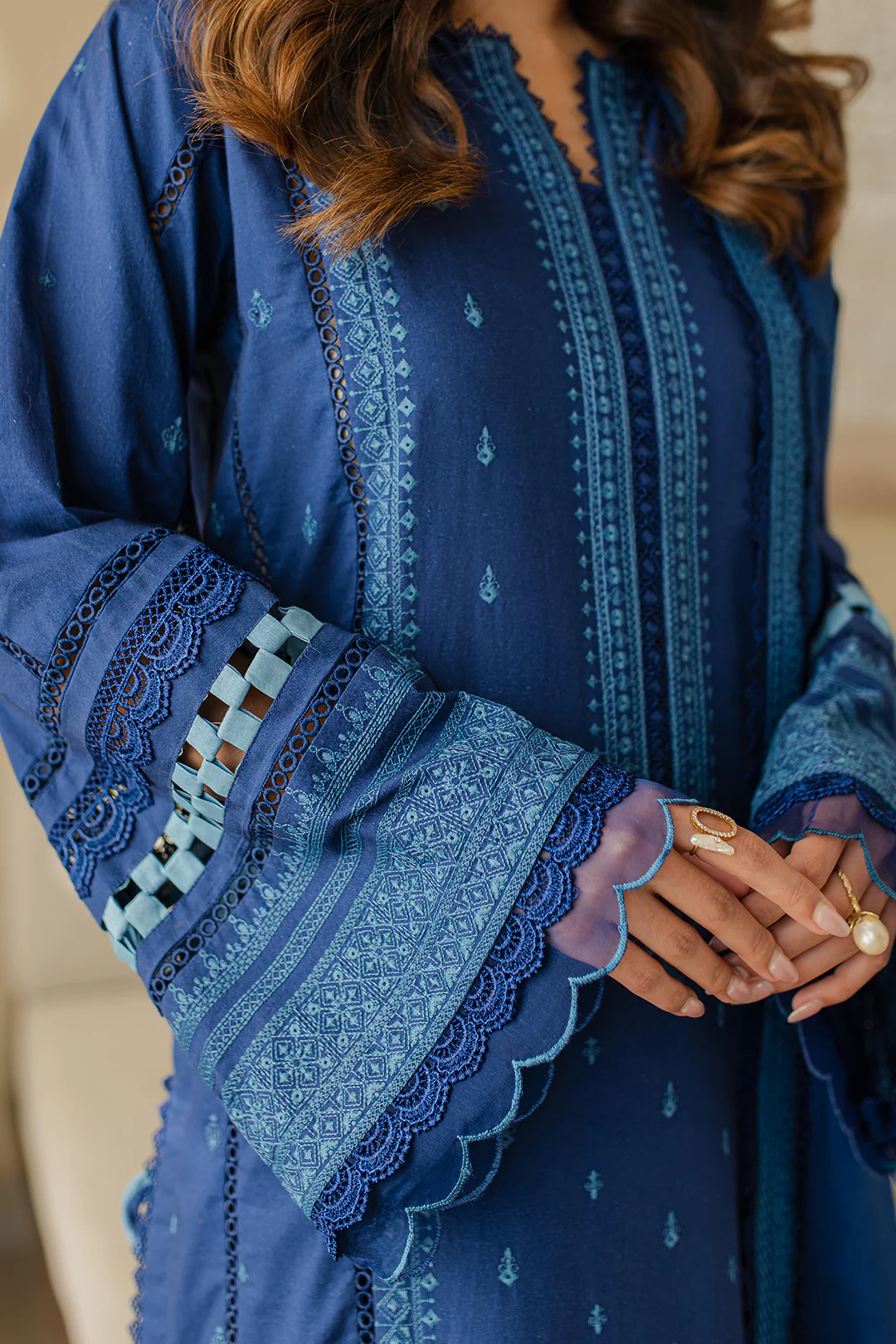 Embroidered Shirt Shalwar Dupatta - 0711 - Image 4